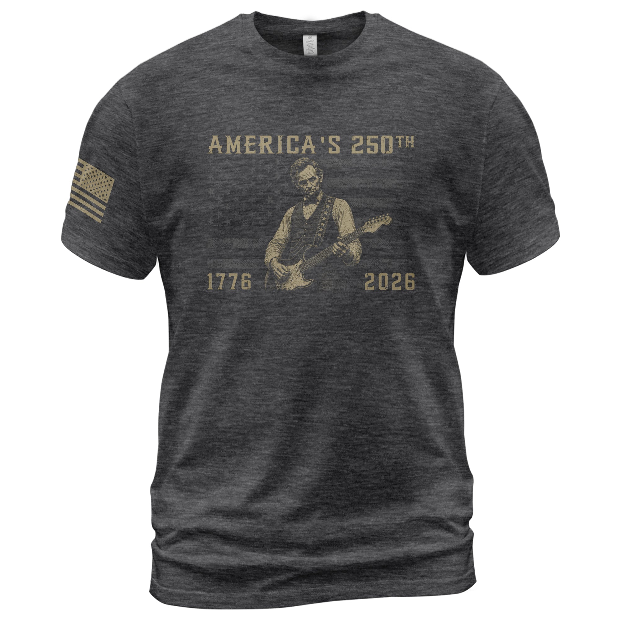 America’s 250th Anniversary Patriotic US Flag Shirt Vintage Abraham Lincoln Guitar Tee - Rust Field Wear