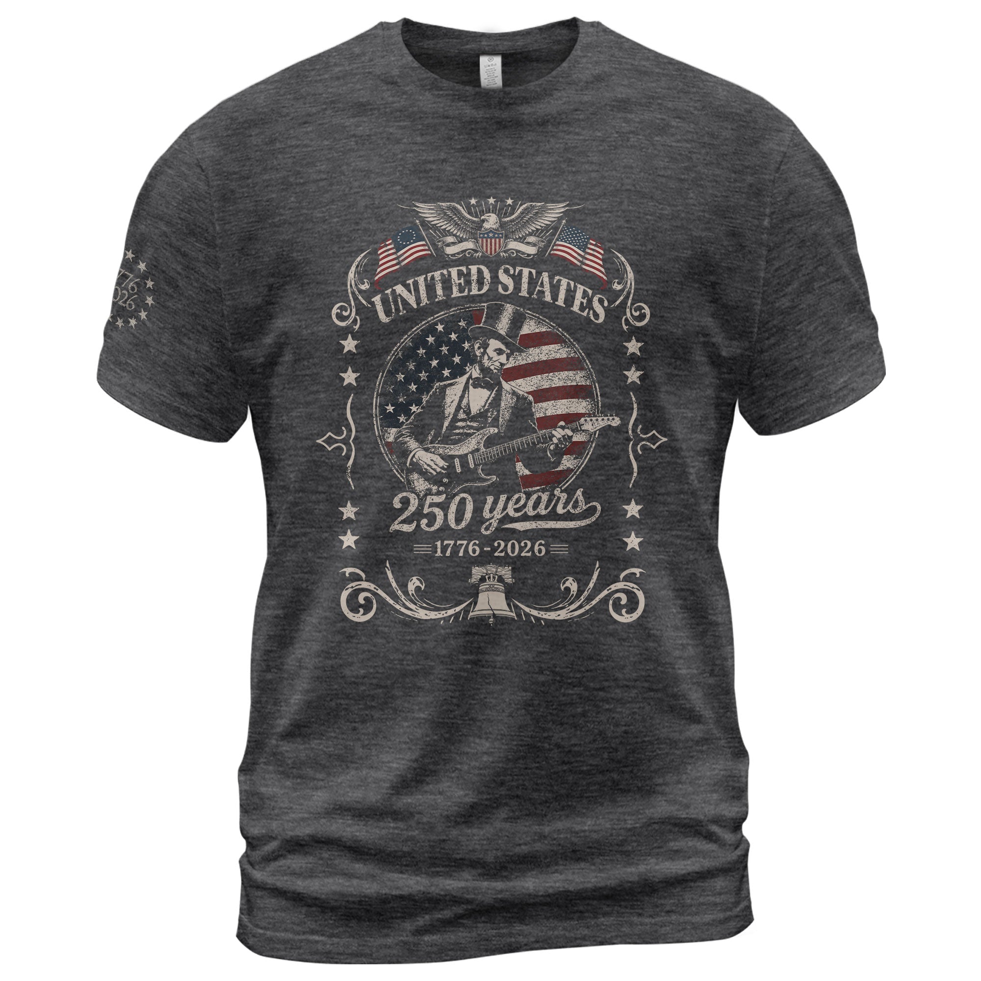 American Eagle Liberty Bell Lincoln Guitar Shirt Vintage 1776 2026 Patriotic Us Flag - Rust Field Wear