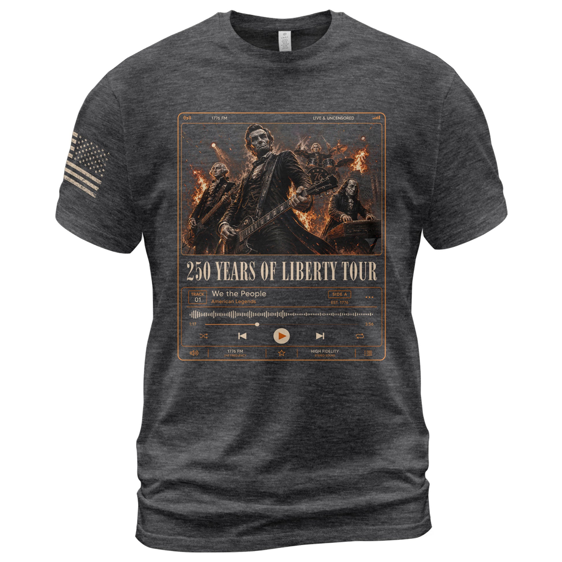 250 Years of Liberty Tour Shirt Vintage Patriotic Rock Band USA Freedom Tee - Rust Field Wear