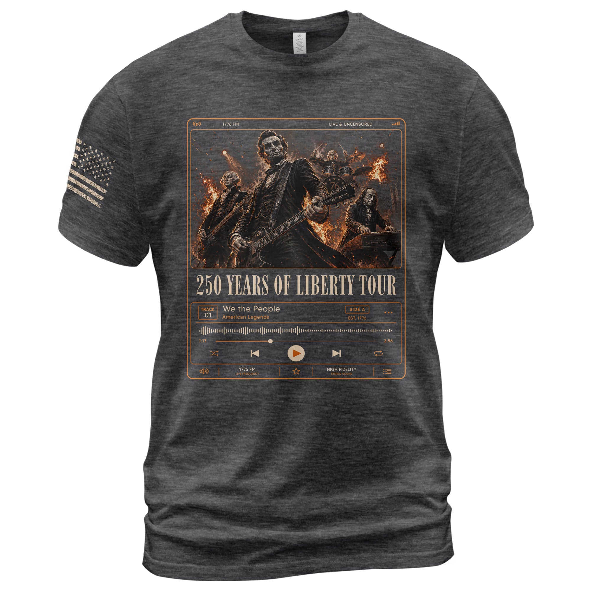 250 Years of Liberty Tour Shirt Vintage Patriotic Rock Band USA Freedom Tee - Rust Field Wear