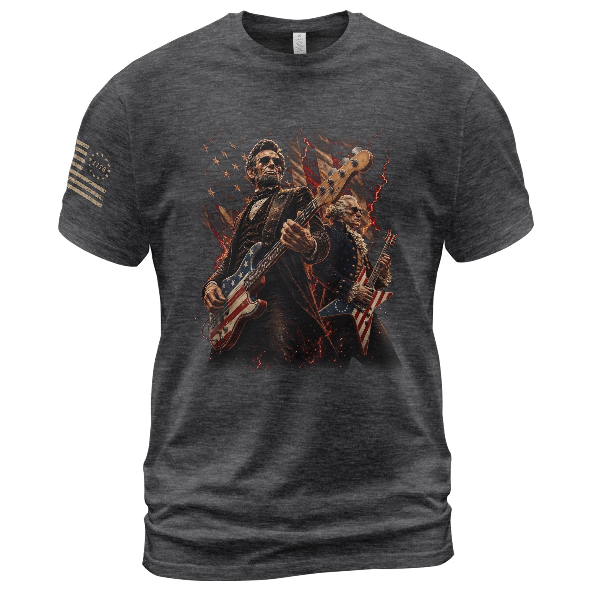 Patriotic Guitar Heroes Shirt 250 Years of Freedom Vintage American Rock Tee - Rust Field Wear