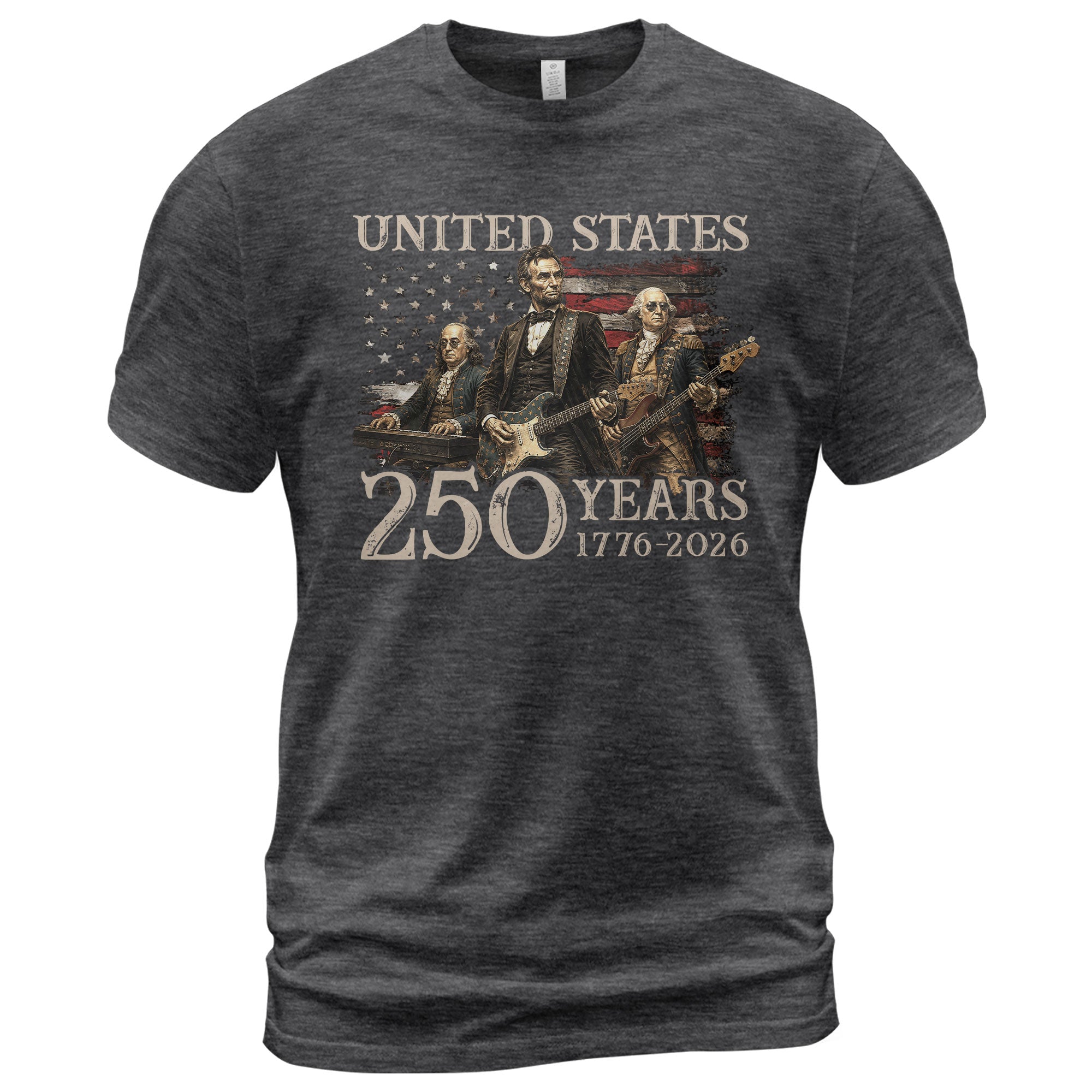 Graphic 1776-2026 Lincoln Presidents T Shirt - Patriotic Unisex Summer Wear Item - Rust Field Wear