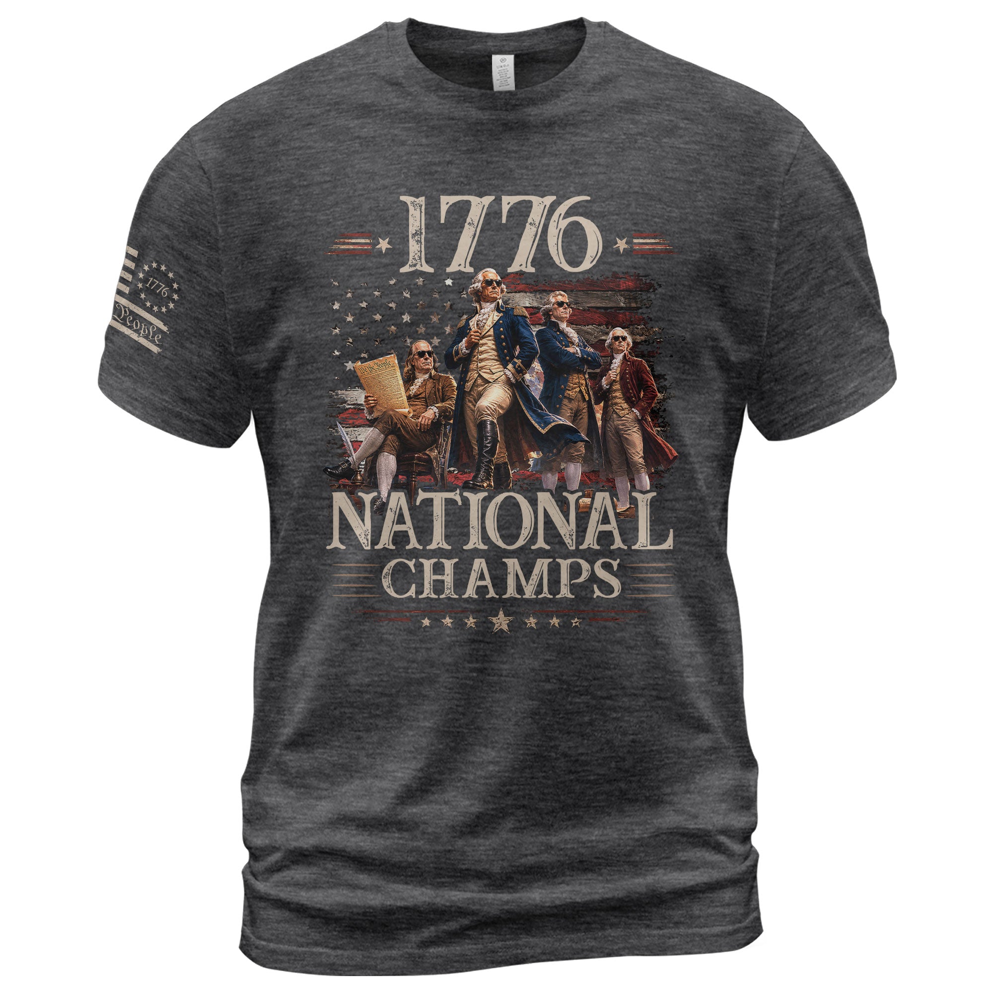 1776 National Champs Shirt Retro Independence Day Men American Pride Graphic Tee - Rust Field Wear
