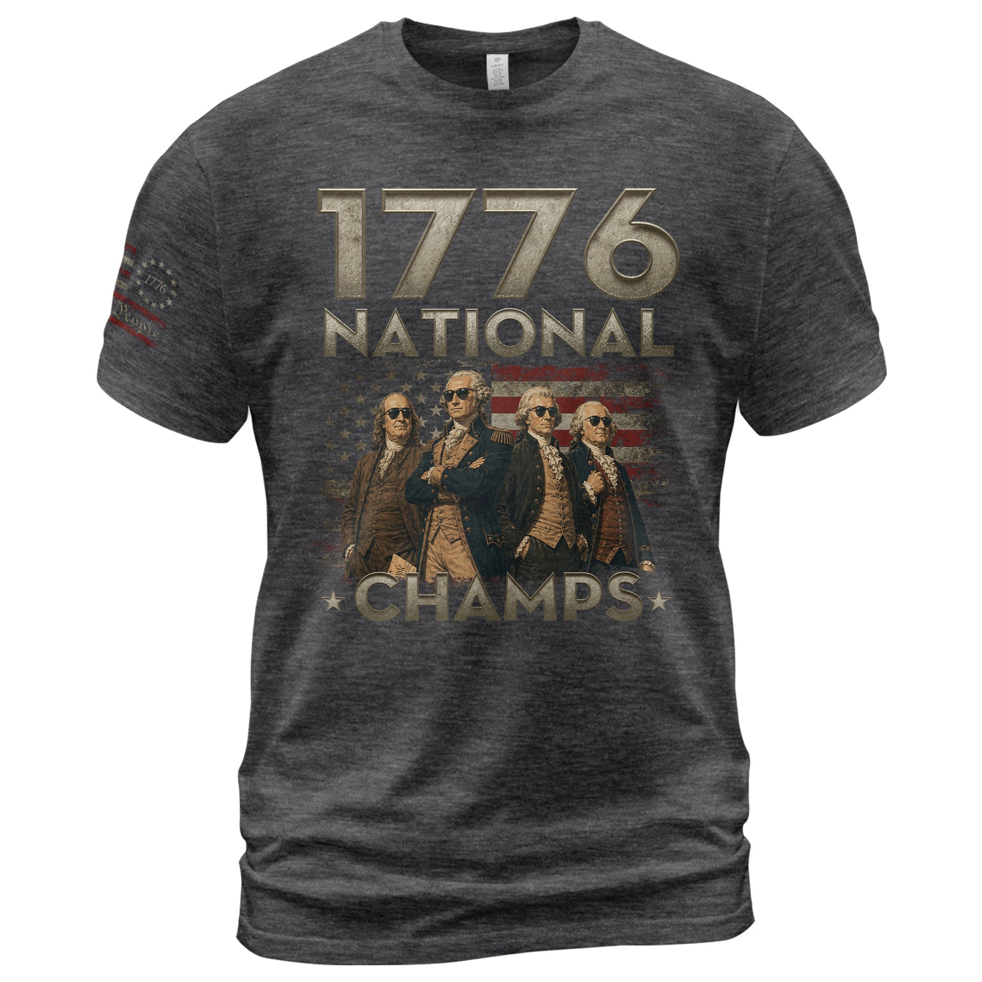 1776 National Champs Shirt Retro Independence Day American Pride Men Cool Graphic Tee - Rust Field Wear
