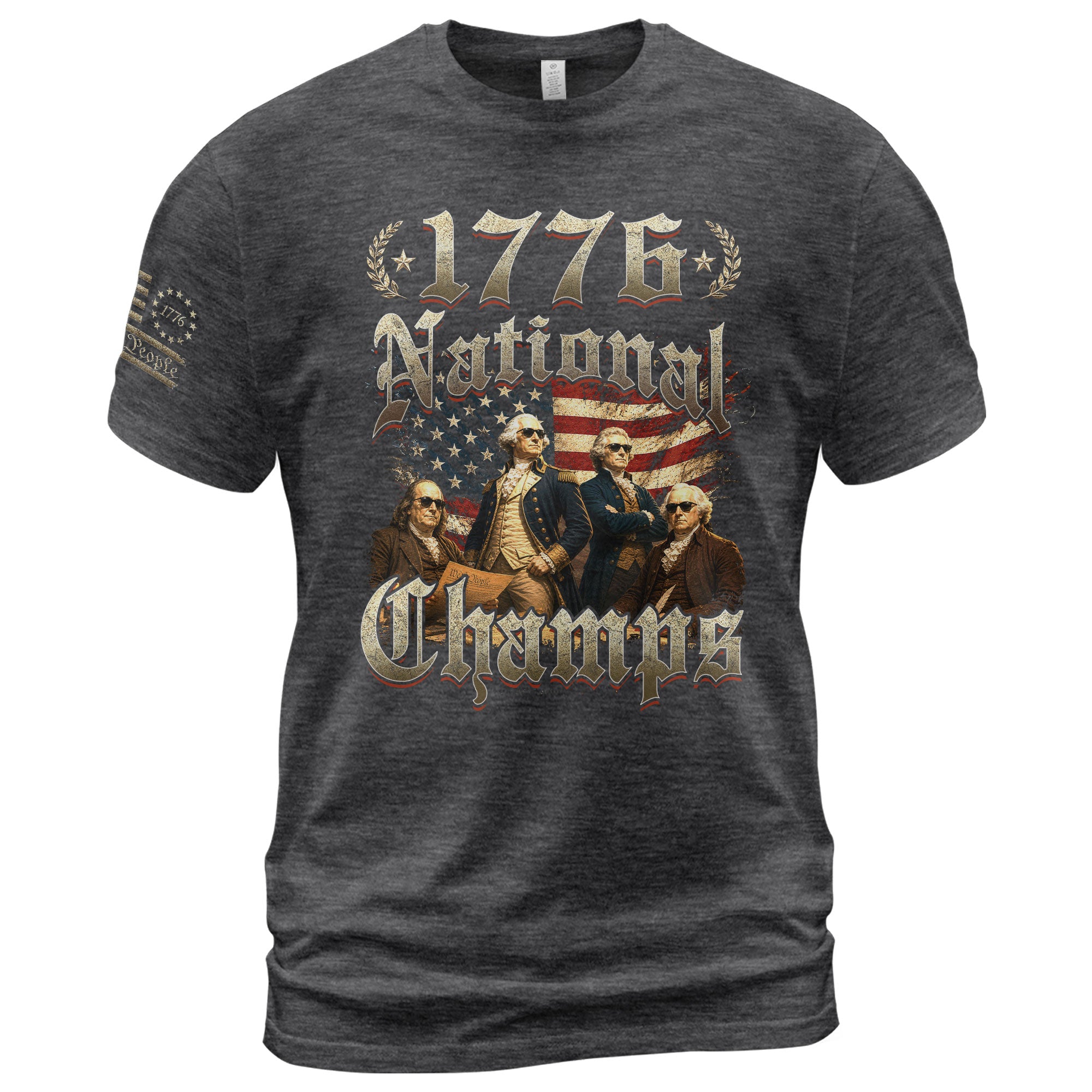 1776 National Champs T-Shirt Vintage US Founding Fathers Patriotic 4th of July Graphic Tee - Rust Field Wear