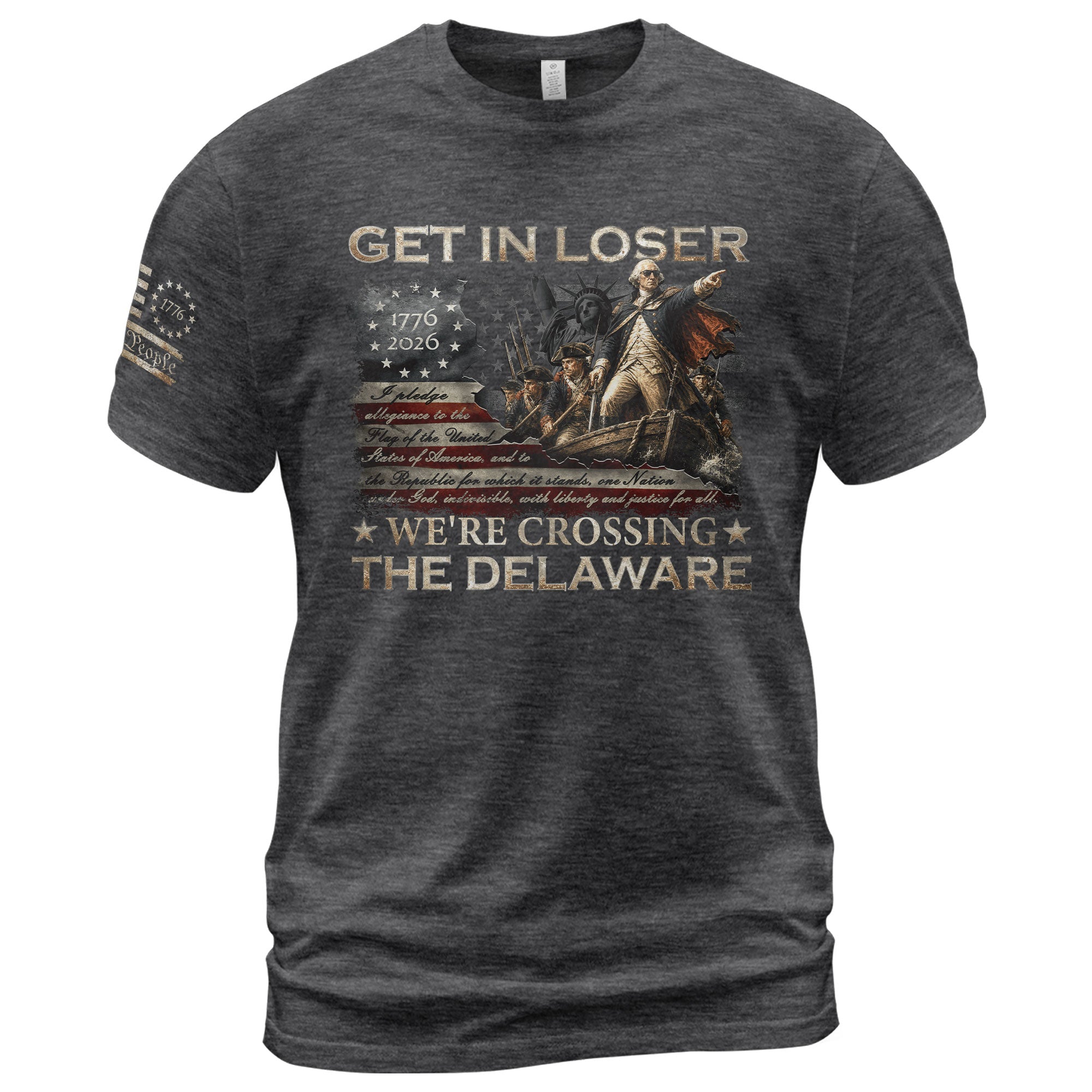 The Delaware Crossing Patriotic Tee - Historic 1776-2026 Commemorative Cotton Apparel - Rust Field Wear