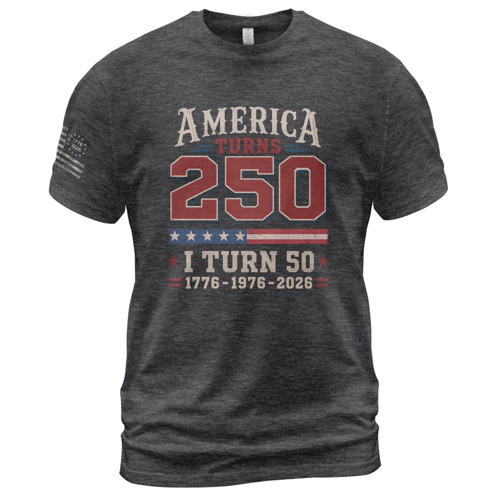 Born In 1976 - 50th Birthday Graphic Tee - Celebrating A Historic 250 Year Milestone - Rust Field Wear