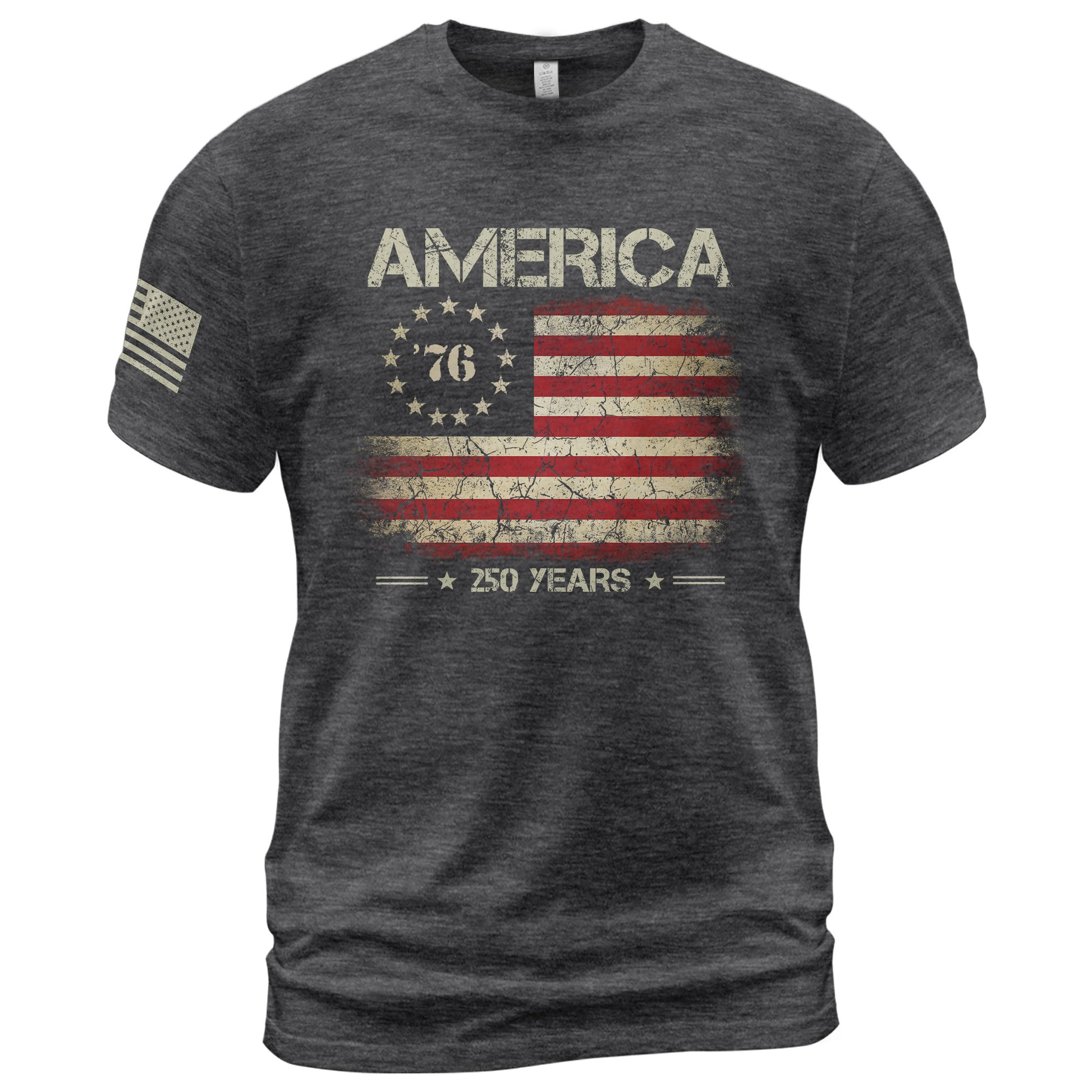 Vintage 1776 American Flag T-Shirt Patriotic Graphic Tee Men Women Casual Shirt - Rust Field Wear