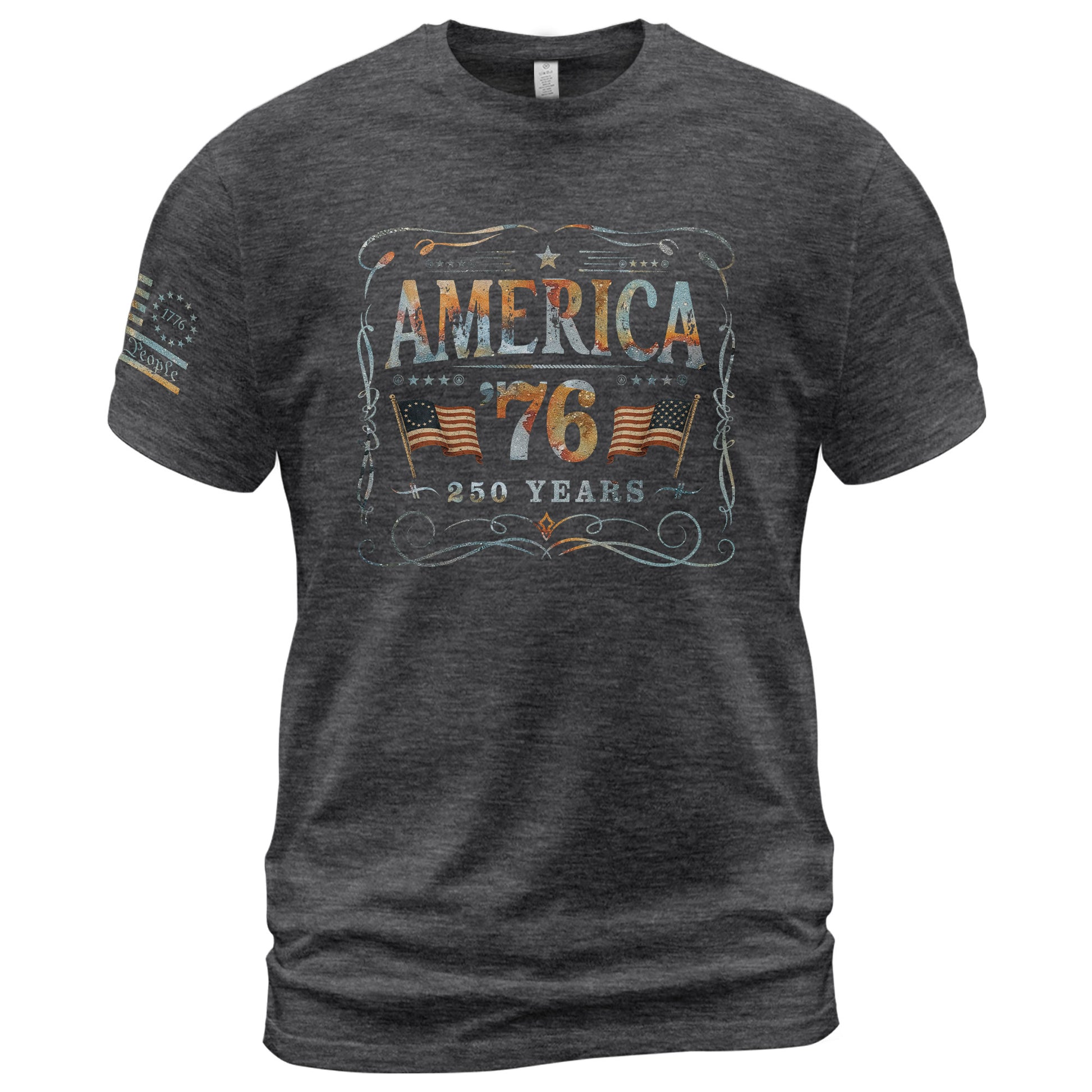 American Pride 76 T-Shirt Vintage Patriotic Graphic Design Casual Birthday Gift - Rust Field Wear