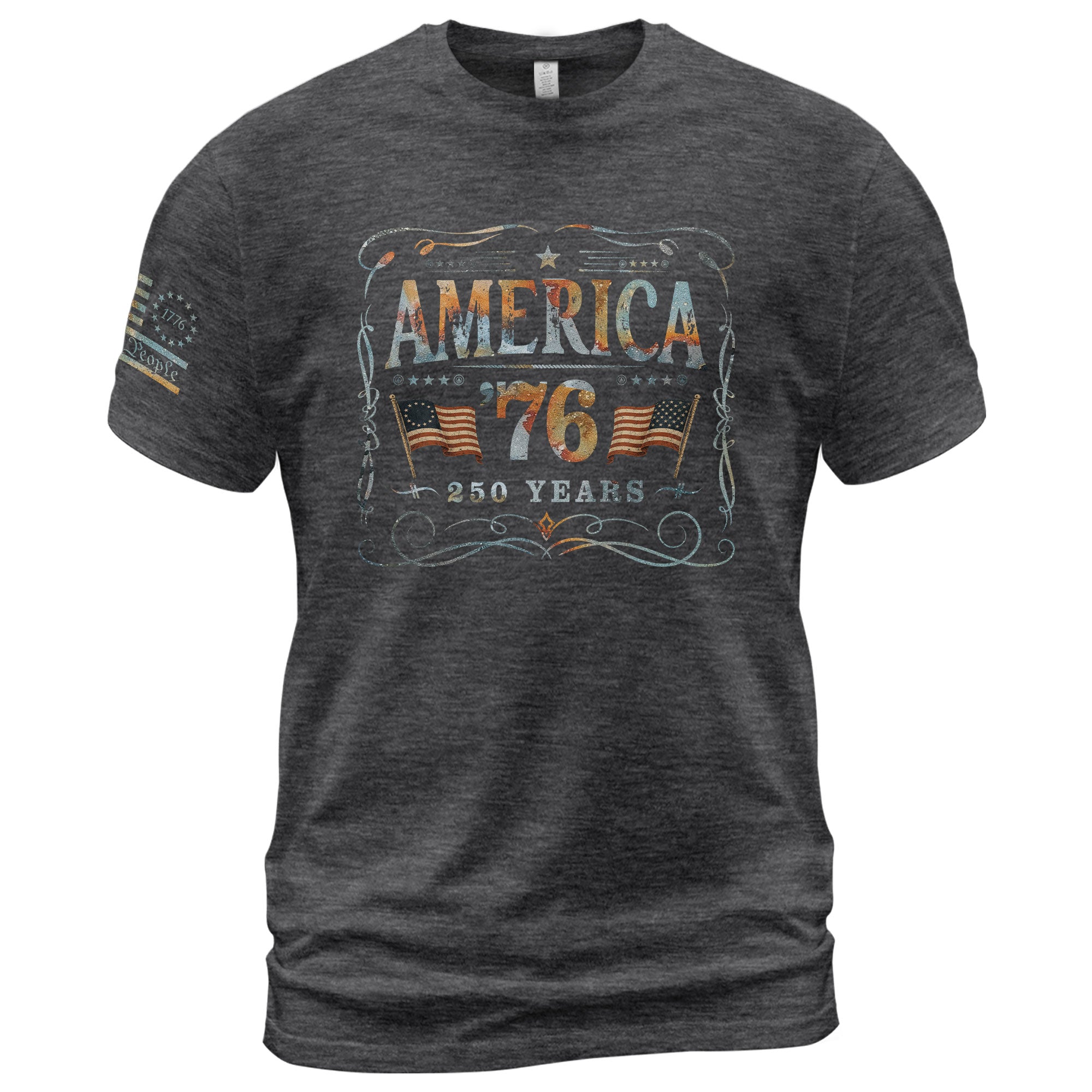 American Pride 76 T-Shirt Vintage Patriotic Graphic Design Casual Birthday Gift - Rust Field Wear