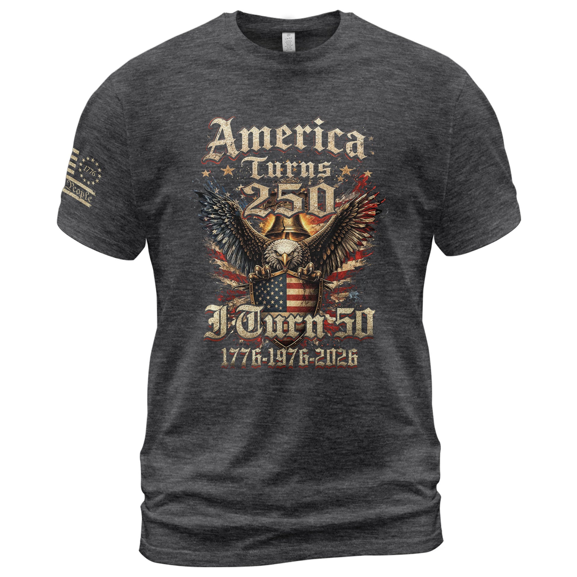 America Turns 250 I Turn 50 Shirt Vintage 1976 Birthday Eagle Patriotic T-Shirt Gift - Rust Field Wear