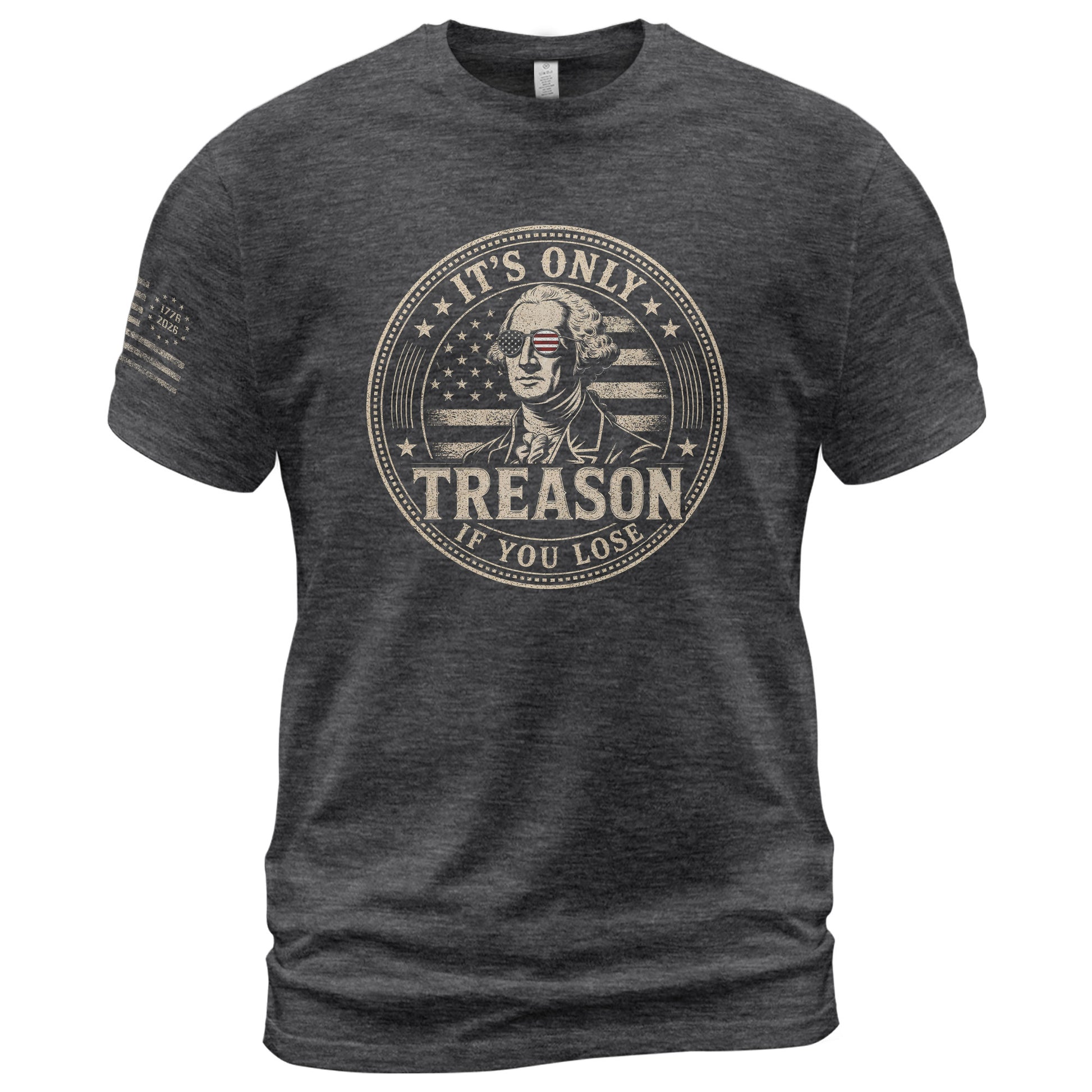 It's Only Treason If You Lose Shirt George Washington Circle Badge Patriotic 2D Graphic Tee - Rust Field Wear