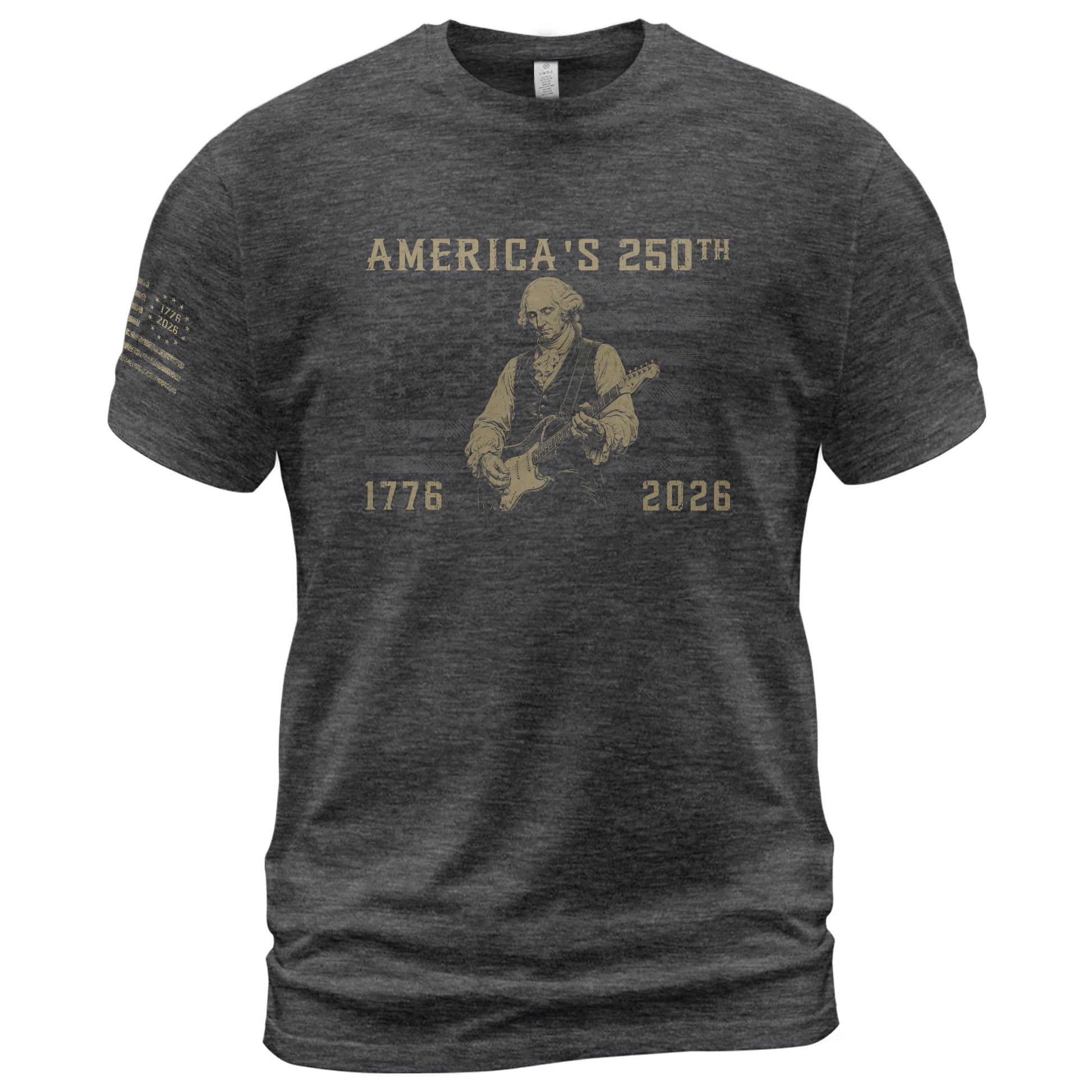 America's 250th George Washington Playing Guitar Patriotic Flag 1776-2026 Shirt - Rust Field Wear