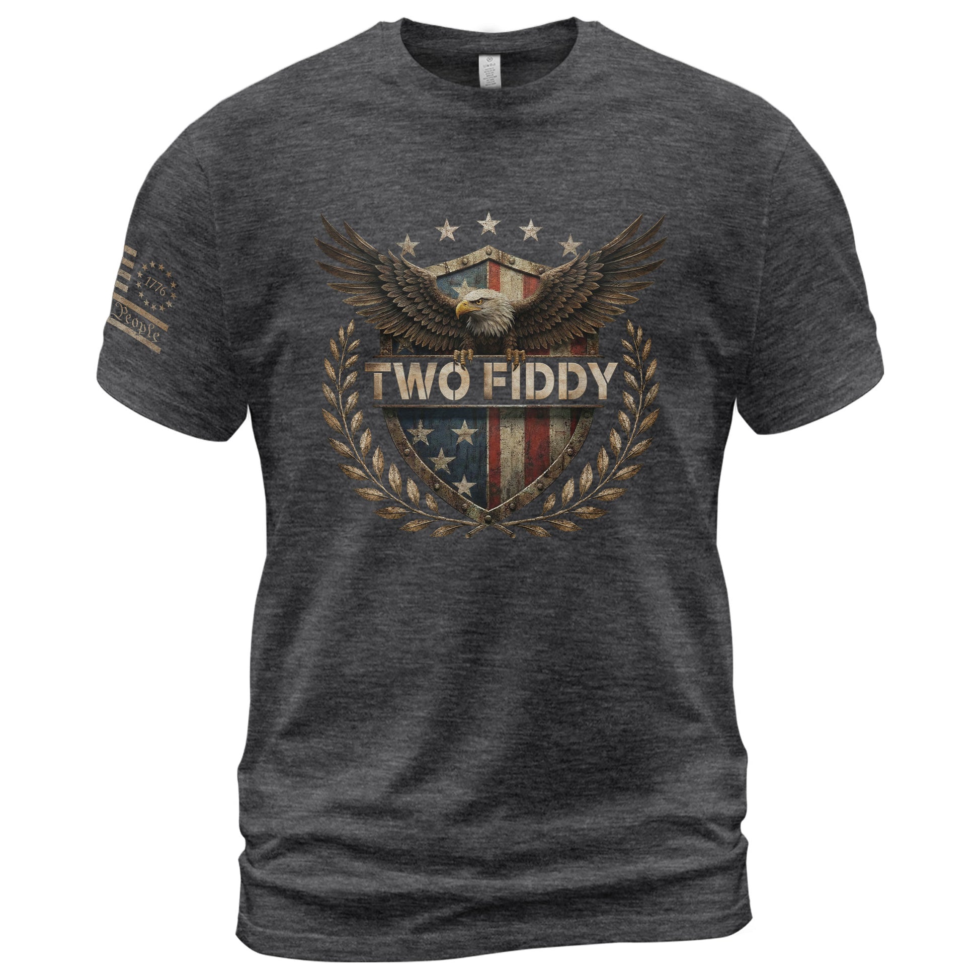 Two Fiddy Patriotic Eagle Graphic Tee - Vintage 250th Anniversary American Heritage Shirt - Rust Field Wear