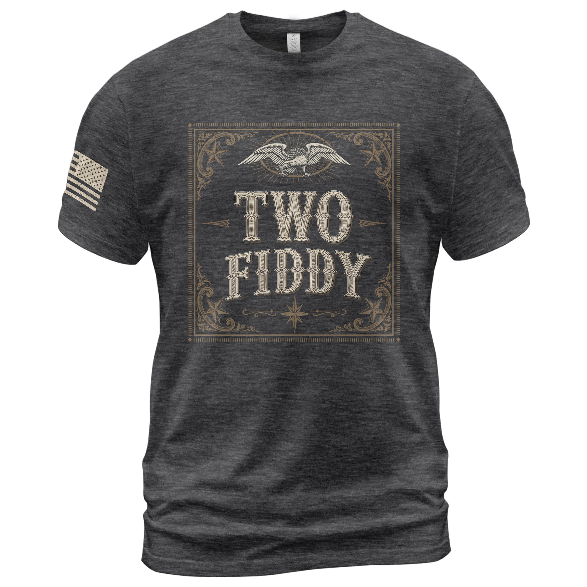 Two Fiddy Vintage Emblem Graphic Tee - Elegant 250th Anniversary Heritage Cotton Shirt - Rust Field Wear