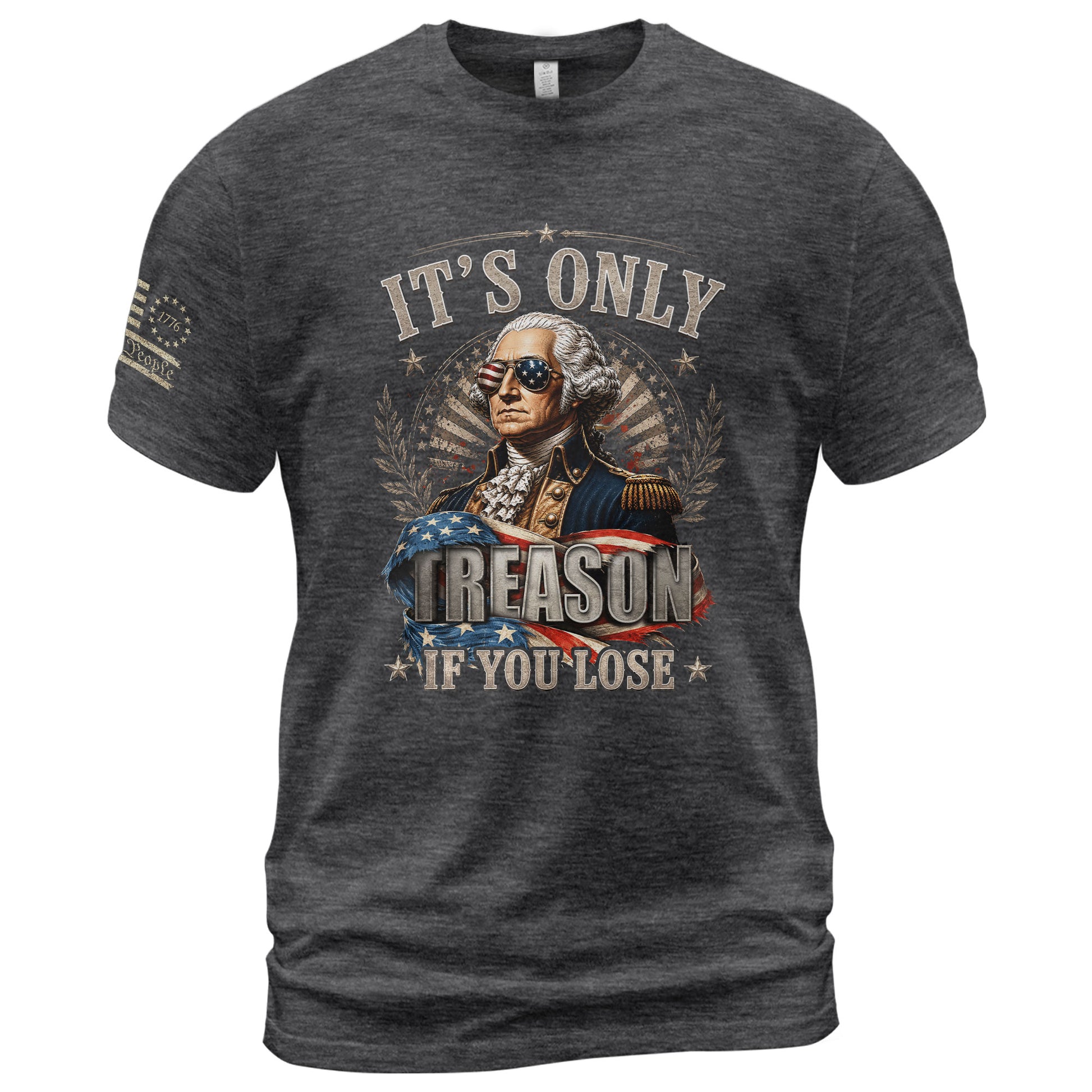Vintage Style Patriotic T-Shirt - It’s Only Treason If You Lose Liberty Bell Design - Rust Field Wear