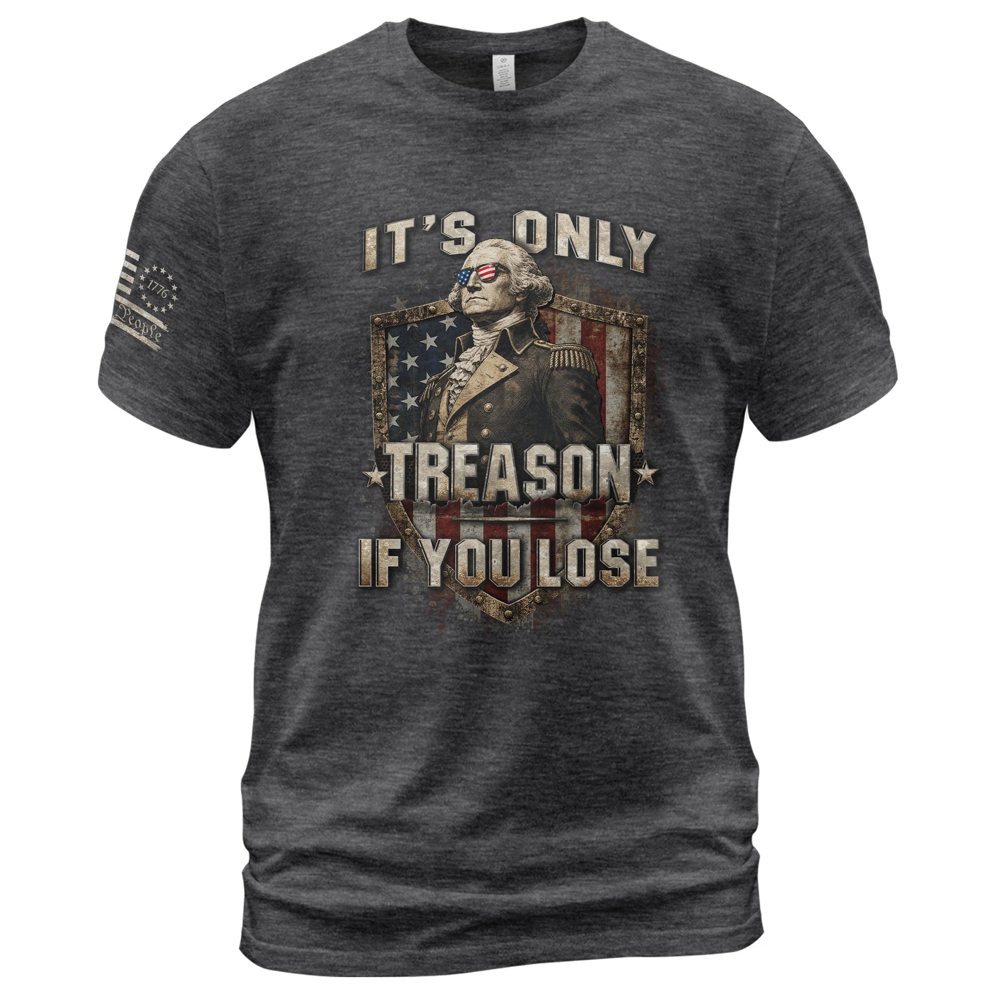 It's Only Treason If You Lose T-Shirt George Washington Patriotic Shield Flag Tee - Rust Field Wear