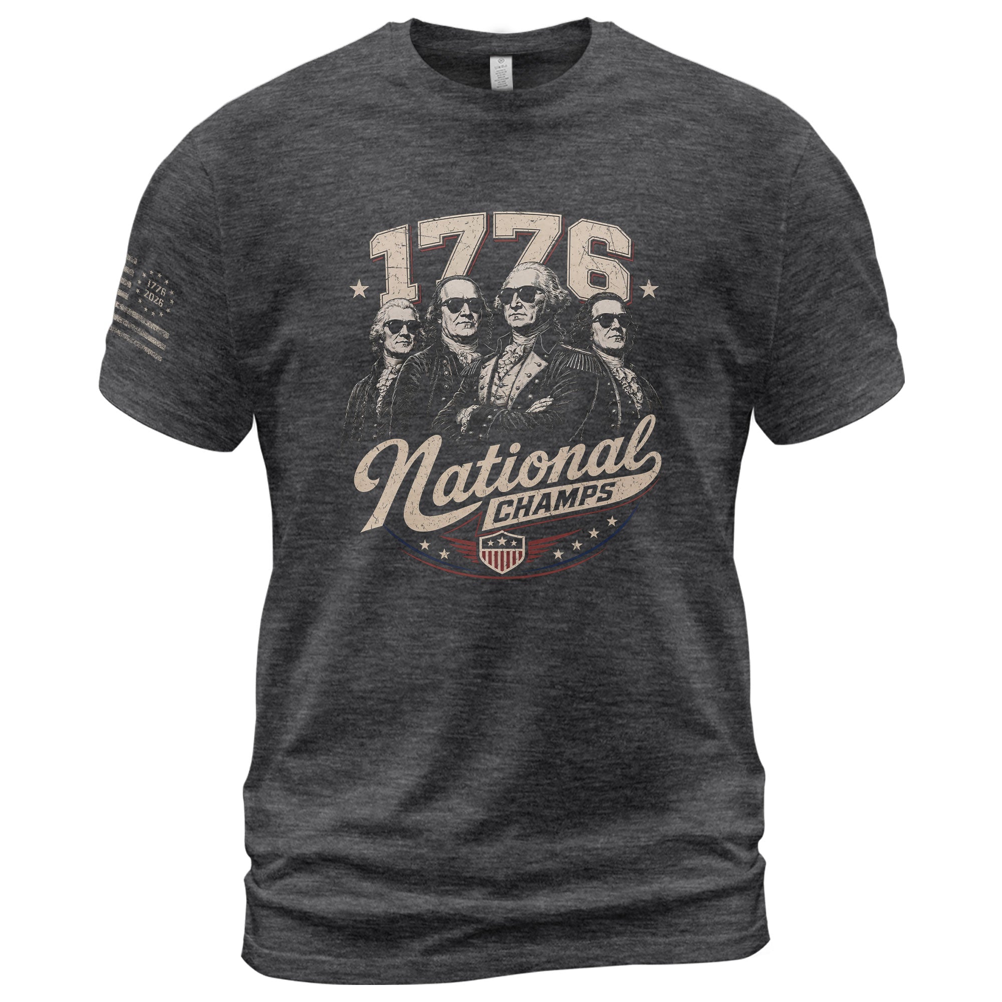1776 National Champs Patriotic Top - Vintage Style Founding Fathers Graphic Shirt - Rust Field Wear