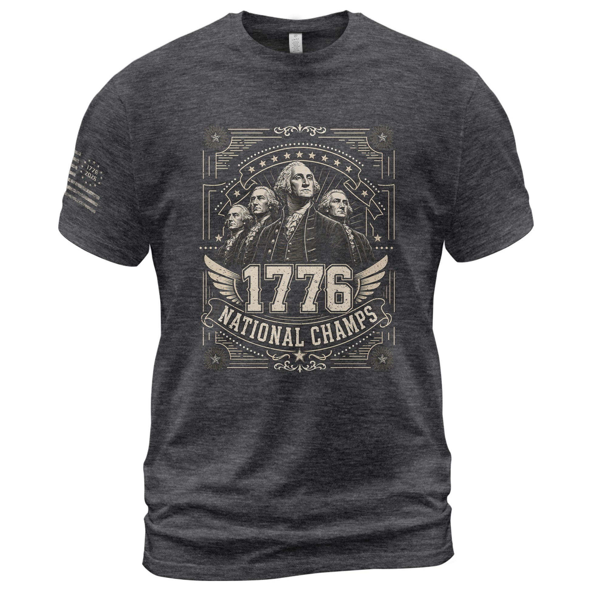Patriotic 1776 National Champs T-Shirt - Vintage Style Founding Fathers Apparel Design - Rust Field Wear