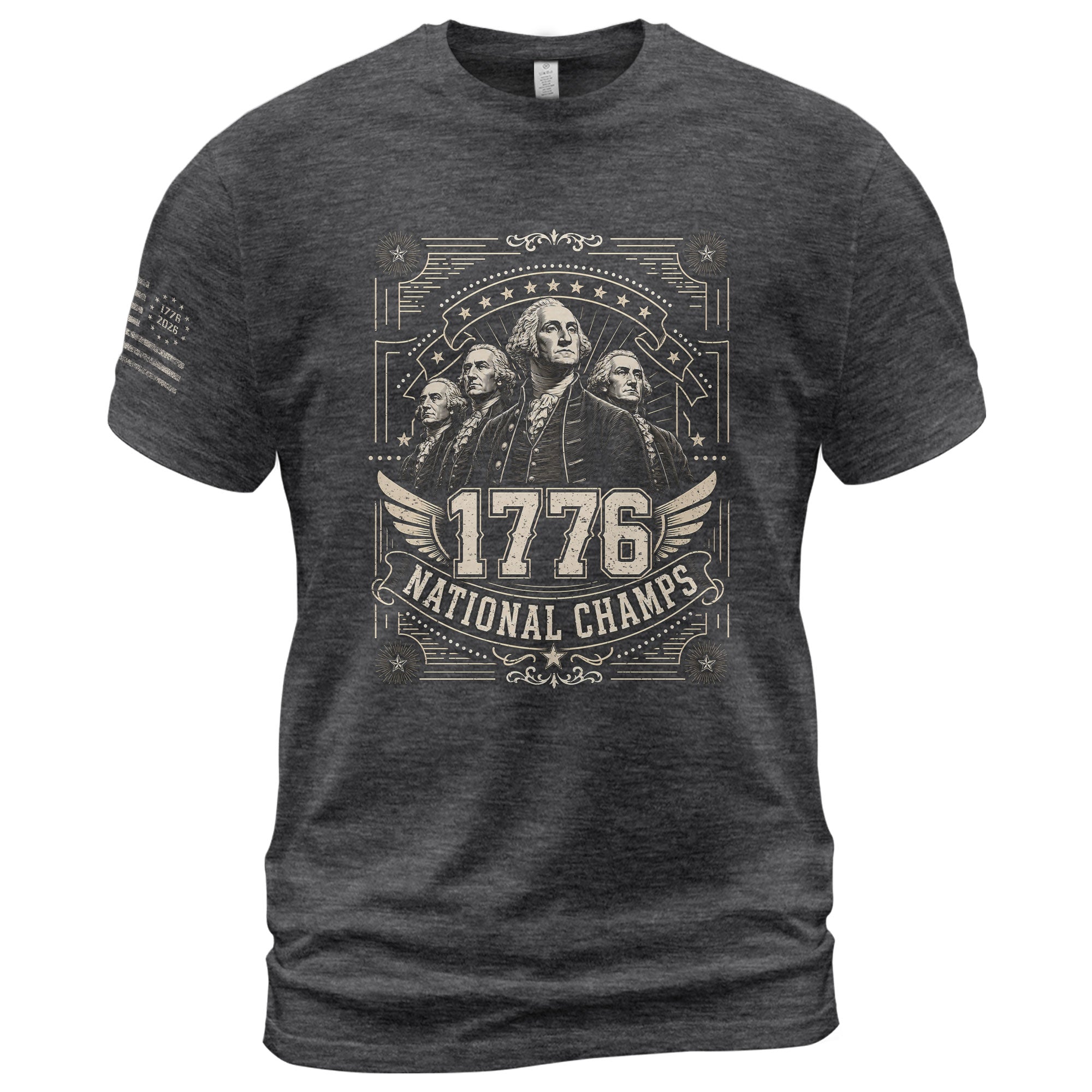 Patriotic 1776 National Champs T-Shirt - Vintage Style Founding Fathers Apparel Design - Rust Field Wear