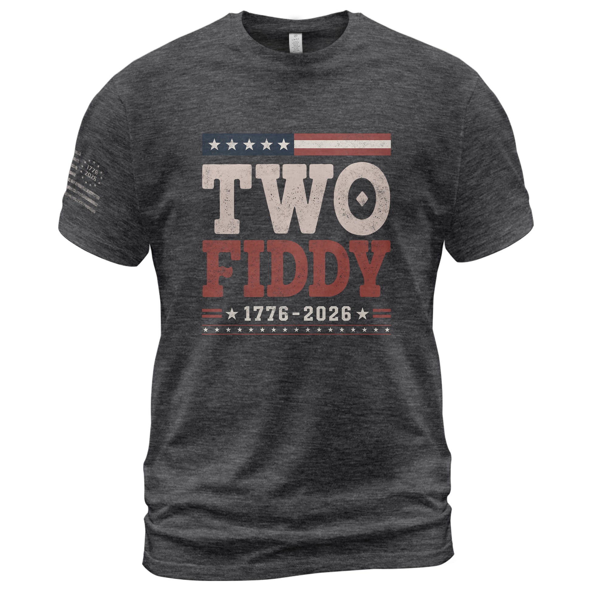 Two Fiddy 1776-2026 Patriotic T-Shirt - Vintage American Independence Graphic Tee - Rust Field Wear