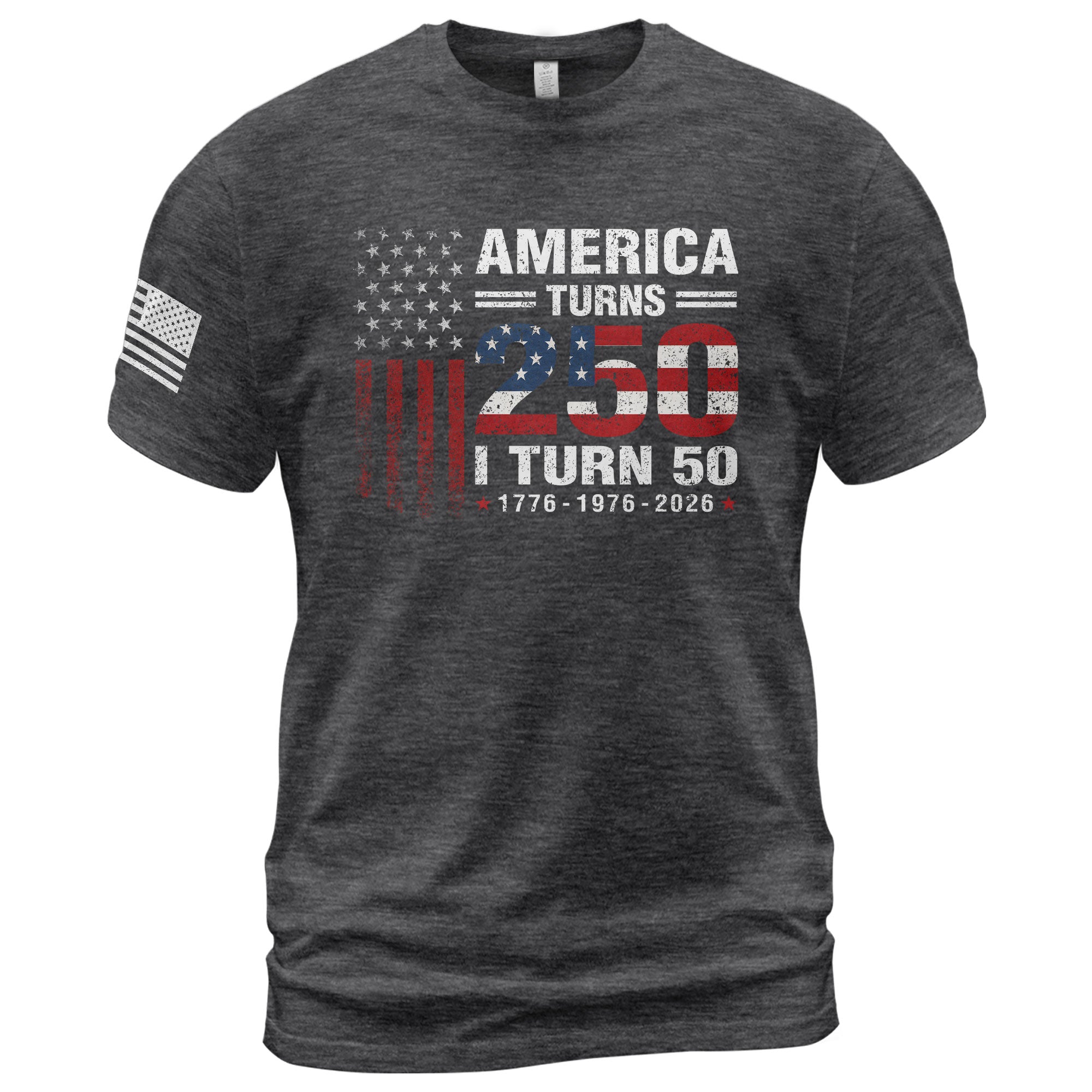Vintage Style 250 & 50 Birthday Shirt: 1776-2026 Patriotic Anniversary Graphic Tee - Rust Field Wear