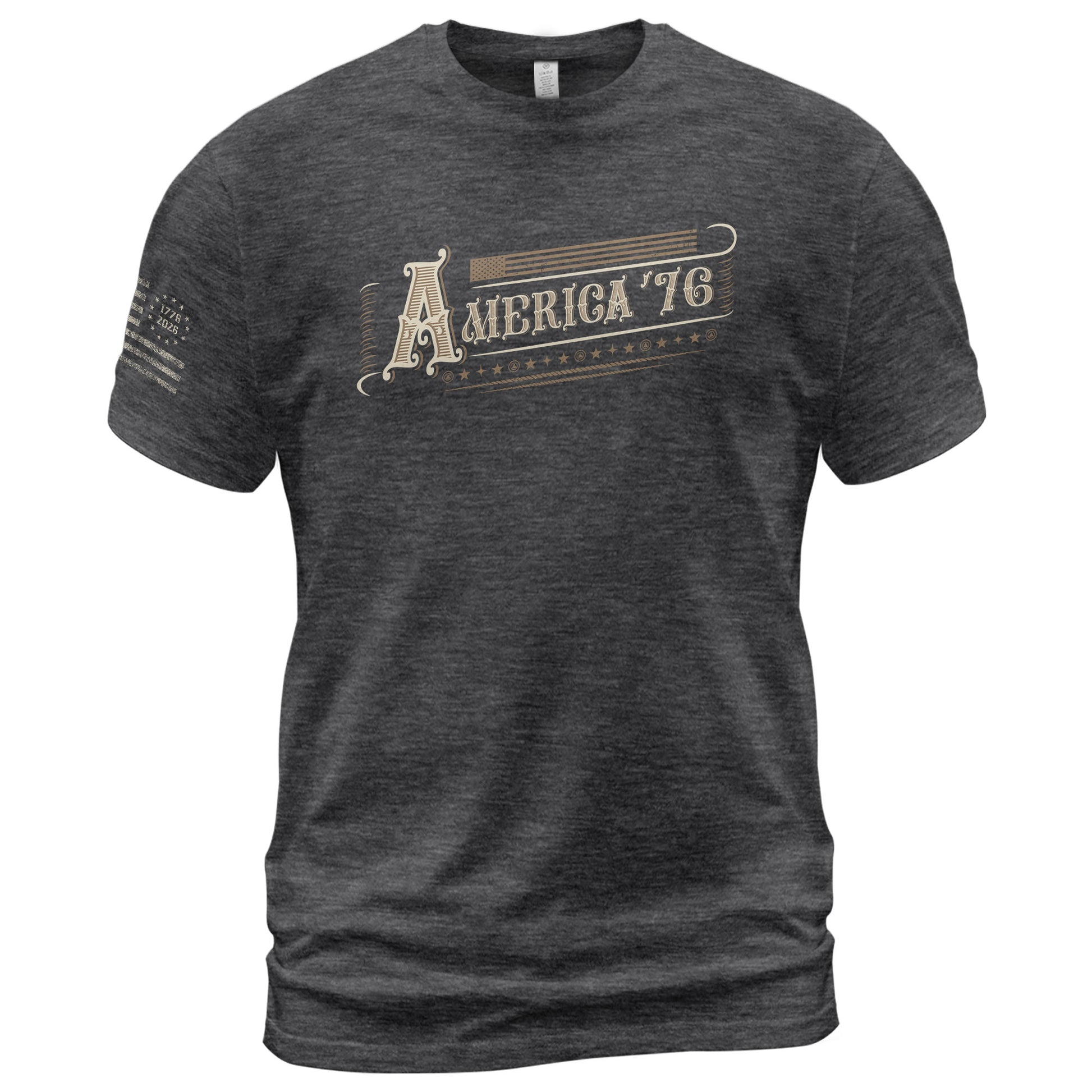 America '76 Graphic T Shirt Vintage Patriotic American Pride Style Casual Mens Top - Rust Field Wear