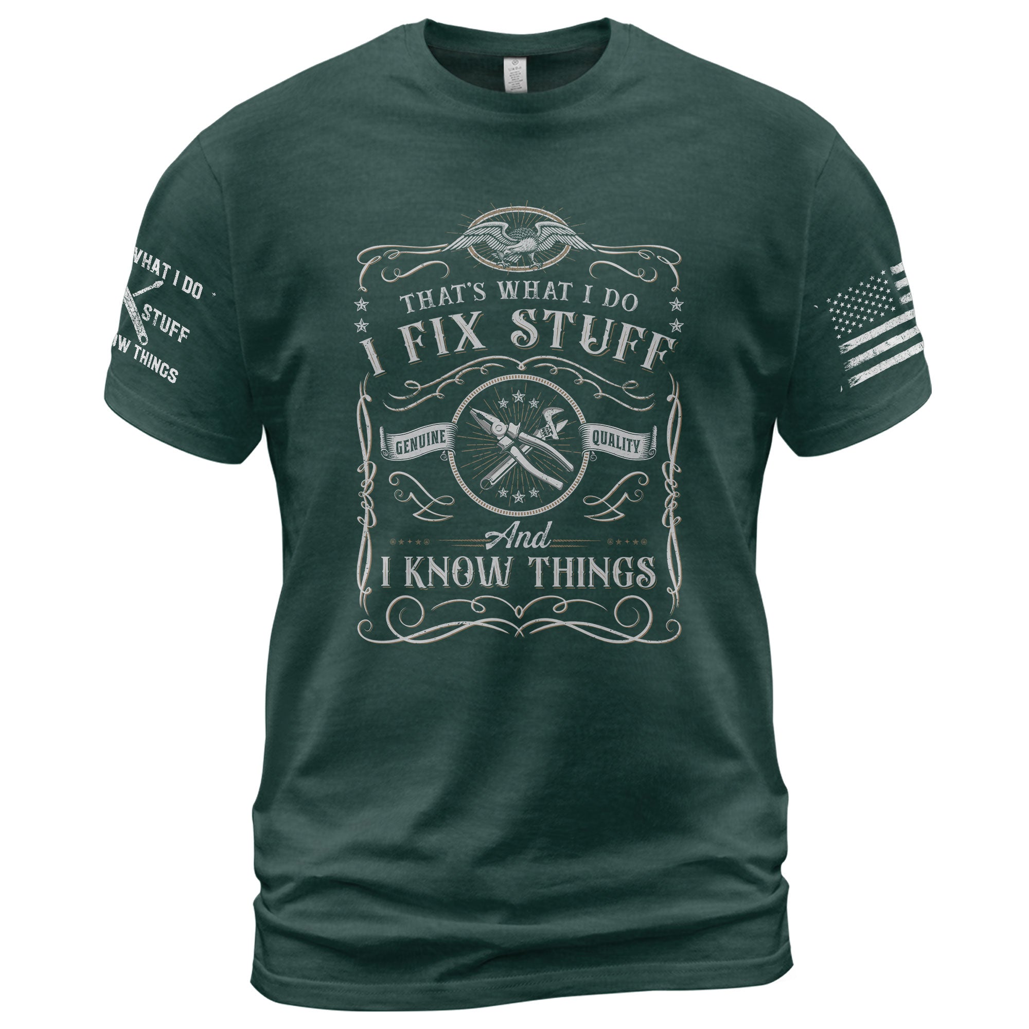 I Fix Stuff And I Know Things Genuine Quality Mechanic Men Graphic Shirt Casual Novelty