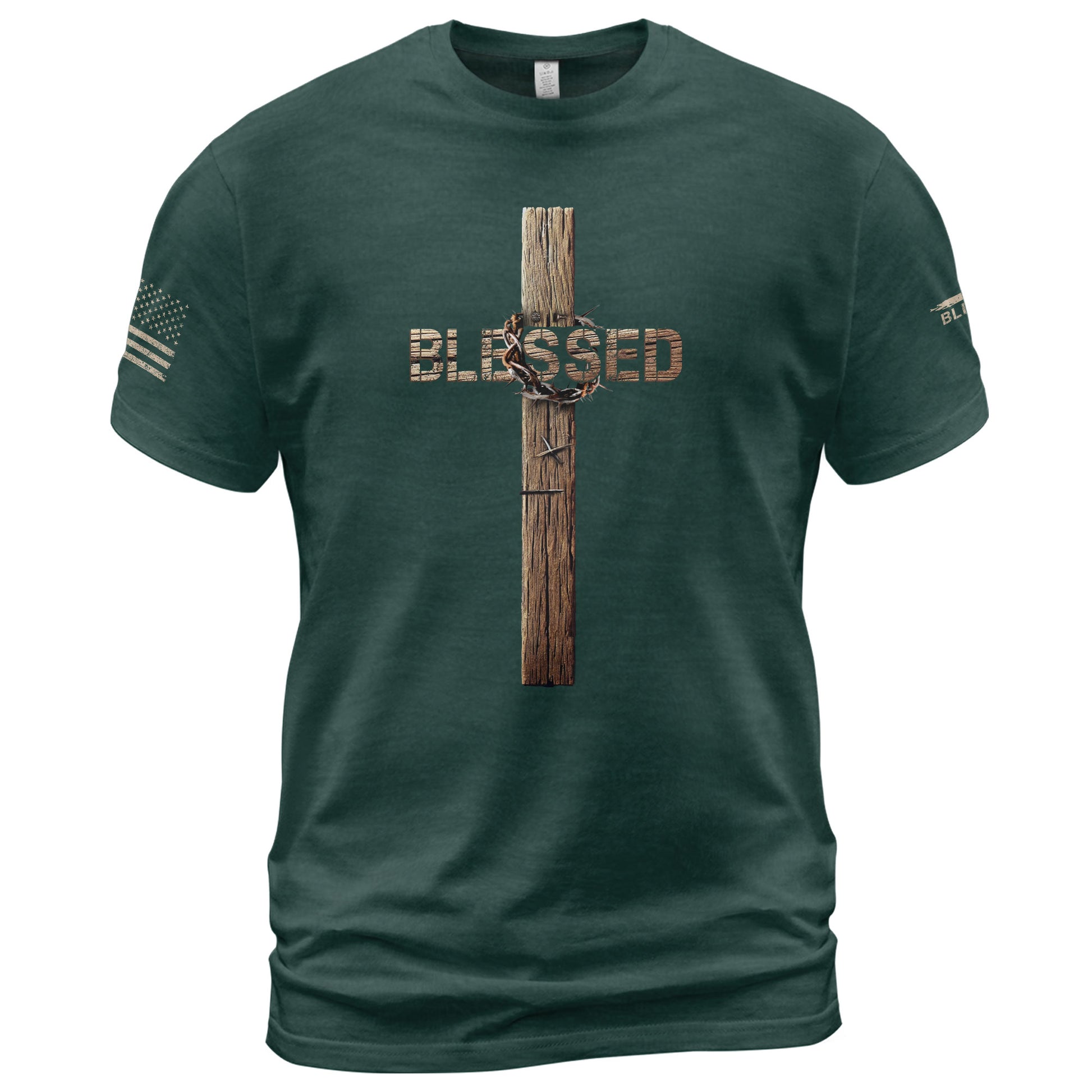 Blessed Cross and Crown Edition, Christian Shirts for Men - Christian Tee Shirts - Rust Field Wear