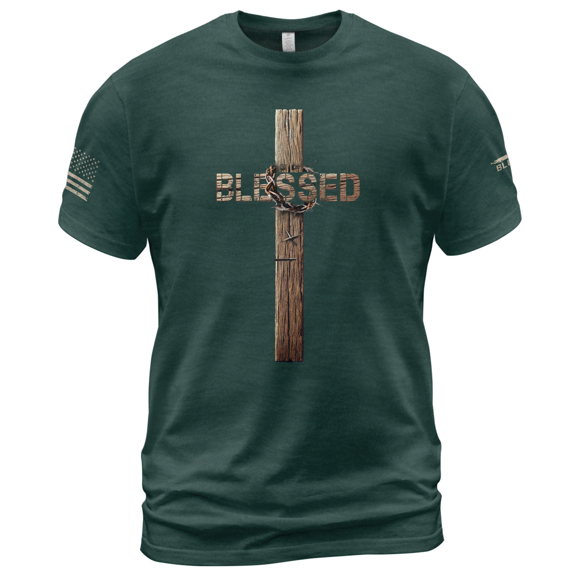 Blessed Cross and Crown Edition, Christian Shirts for Men - Christian Tee Shirts - Rust Field Wear