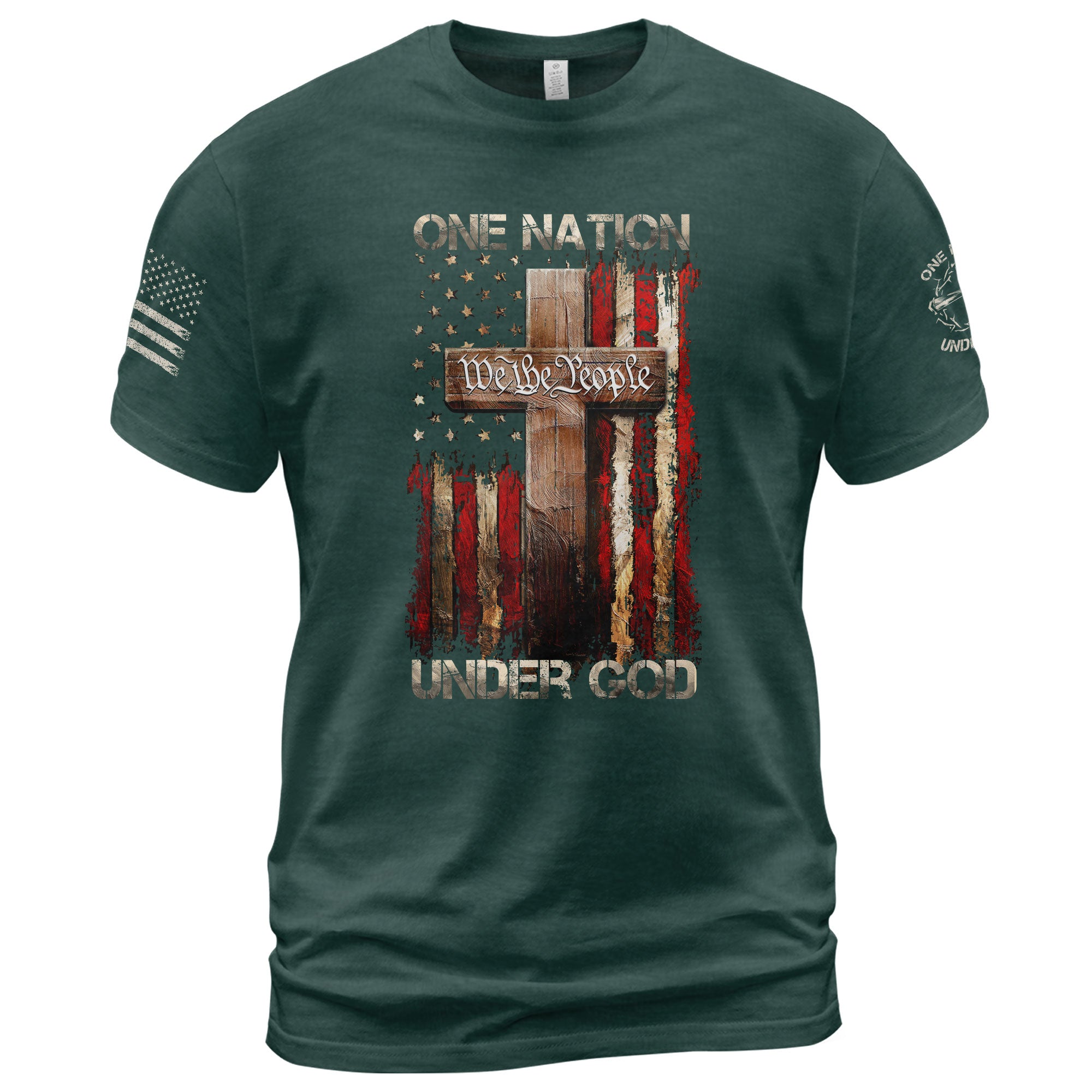 Christian Shirts for Men, One Nation Under God We The People - Christian Tee Shirts - Rust Field Wear