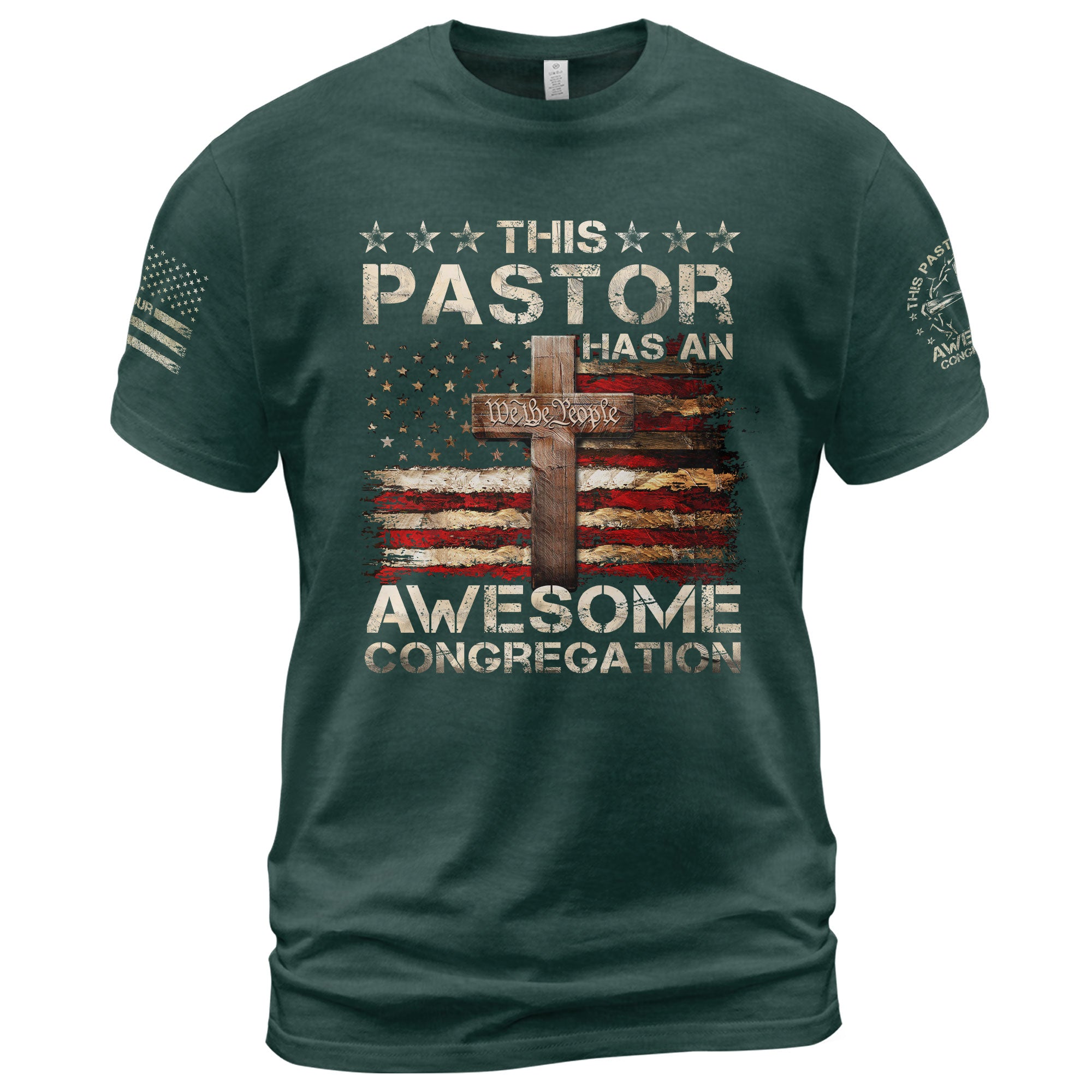 Christian Shirts for Men, Awesome Pastor A Proud Congregation's Statement of Faith - Christian Tee Shirts - Rust Field Wear