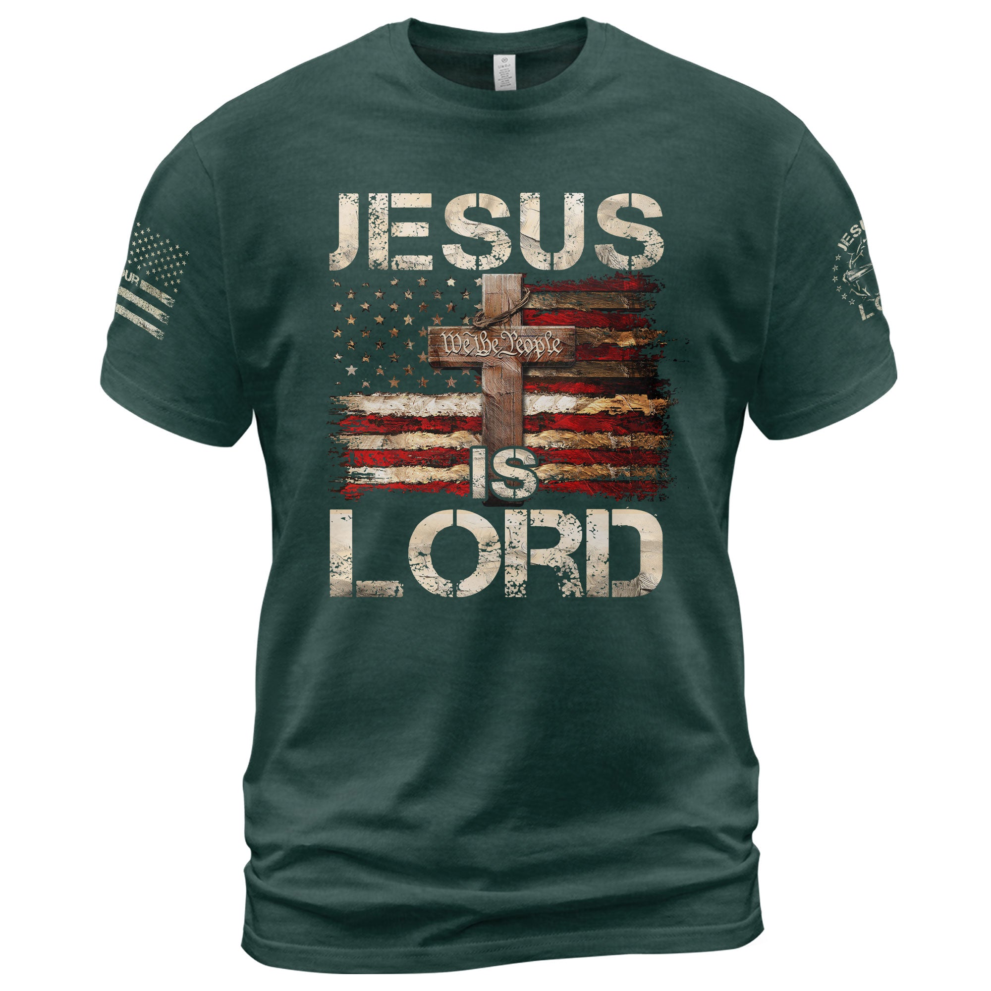 Jesus Is Lord Bold Faith and American Spirit, Christian Tee Shirts - Faith Shirts for Men - Rust Field Wear