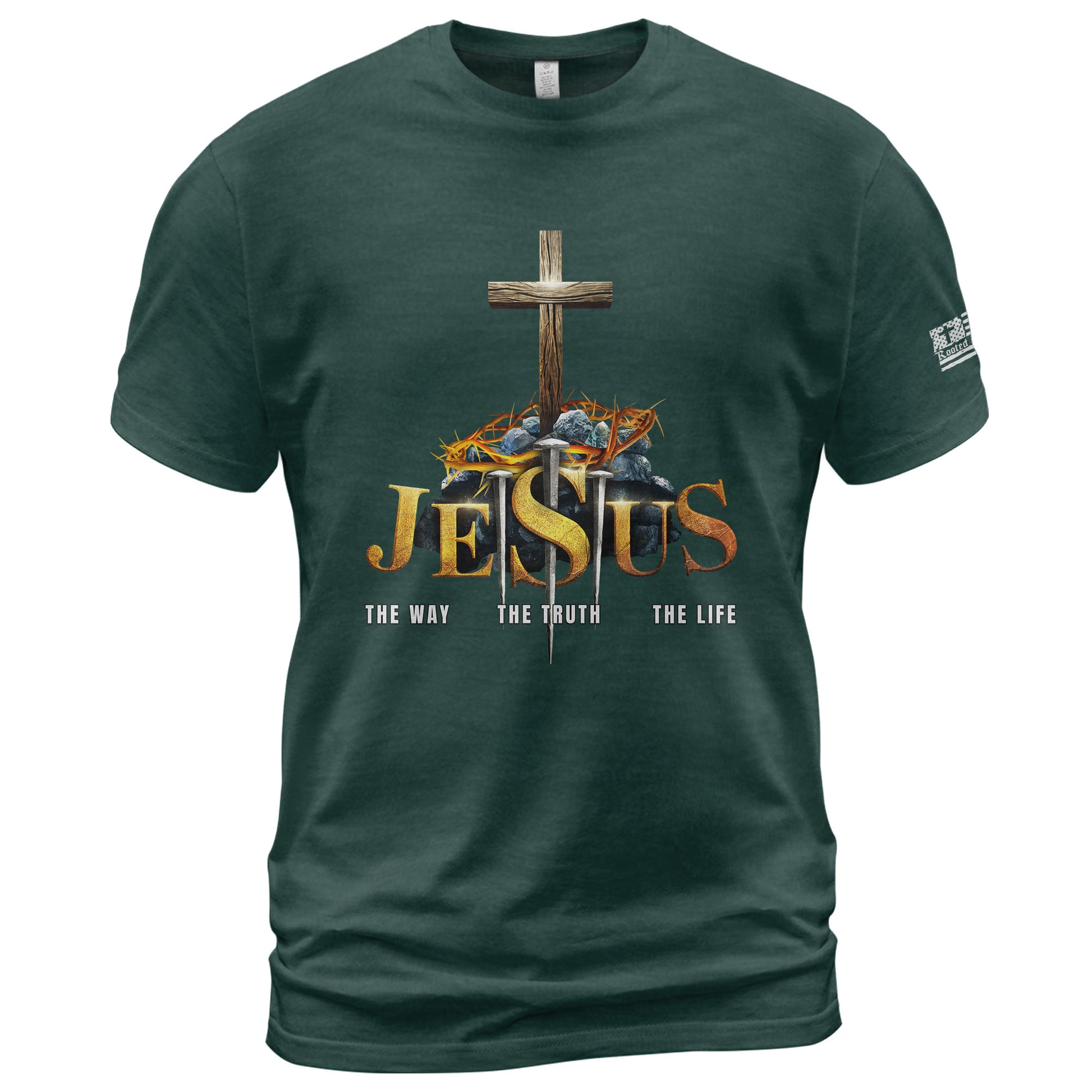 Christian Shirts for Men, JESUS The Way, Truth and Life - Christian Tee Shirts - Rust Field Wear