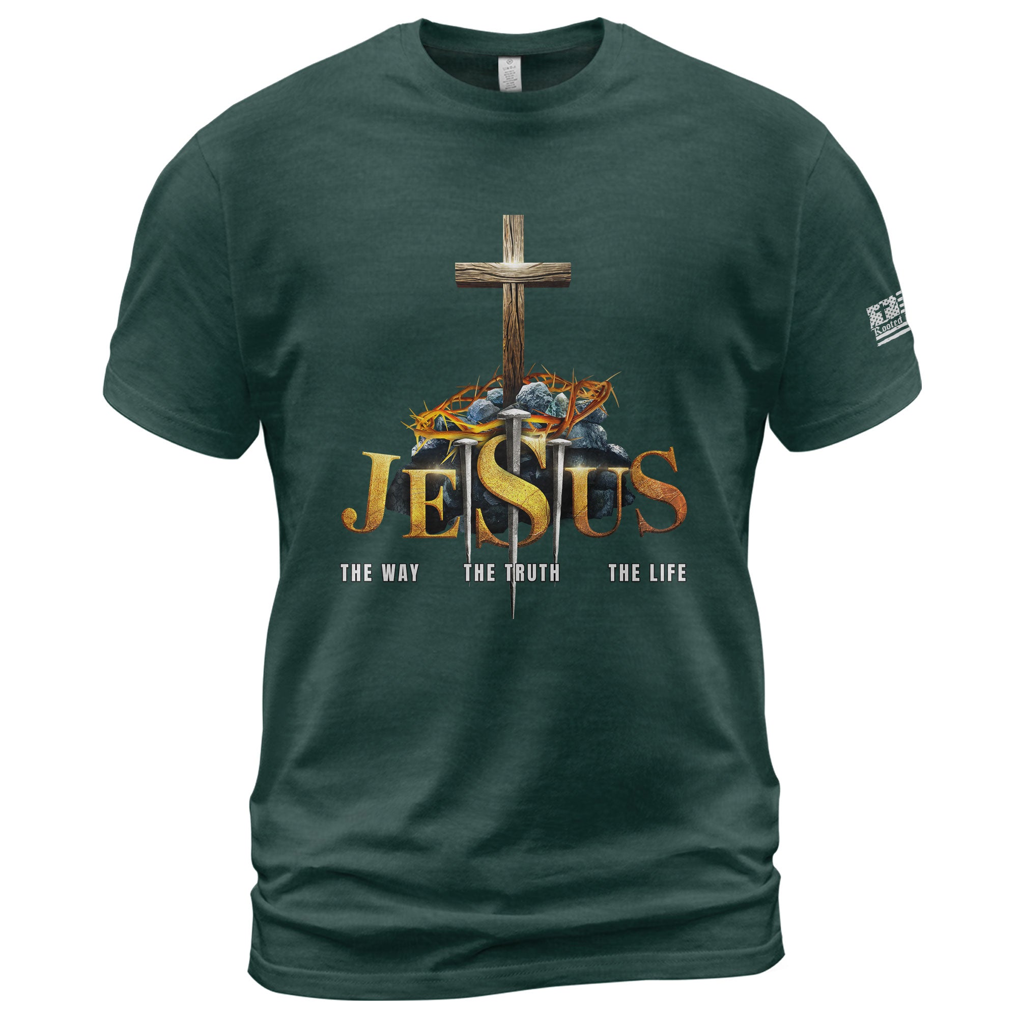 Christian Shirts for Men, JESUS The Way, Truth and Life - Christian Tee Shirts - Rust Field Wear