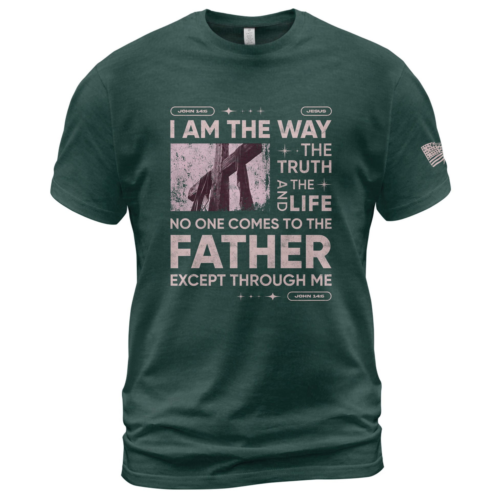 The Way, Truth and Life Cross, Christian Shirts for Men - Christian Tee Shirts - Rust Field Wear