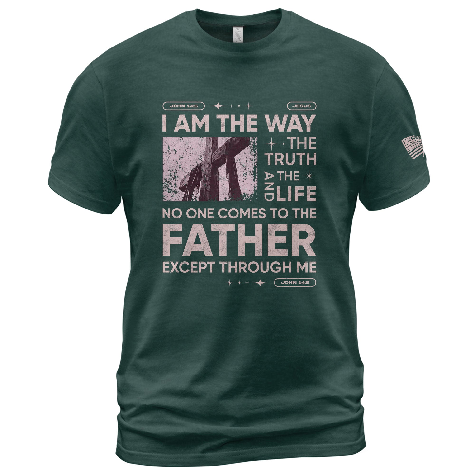The Way, Truth and Life Cross, Christian Shirts for Men - Christian Tee Shirts - Rust Field Wear