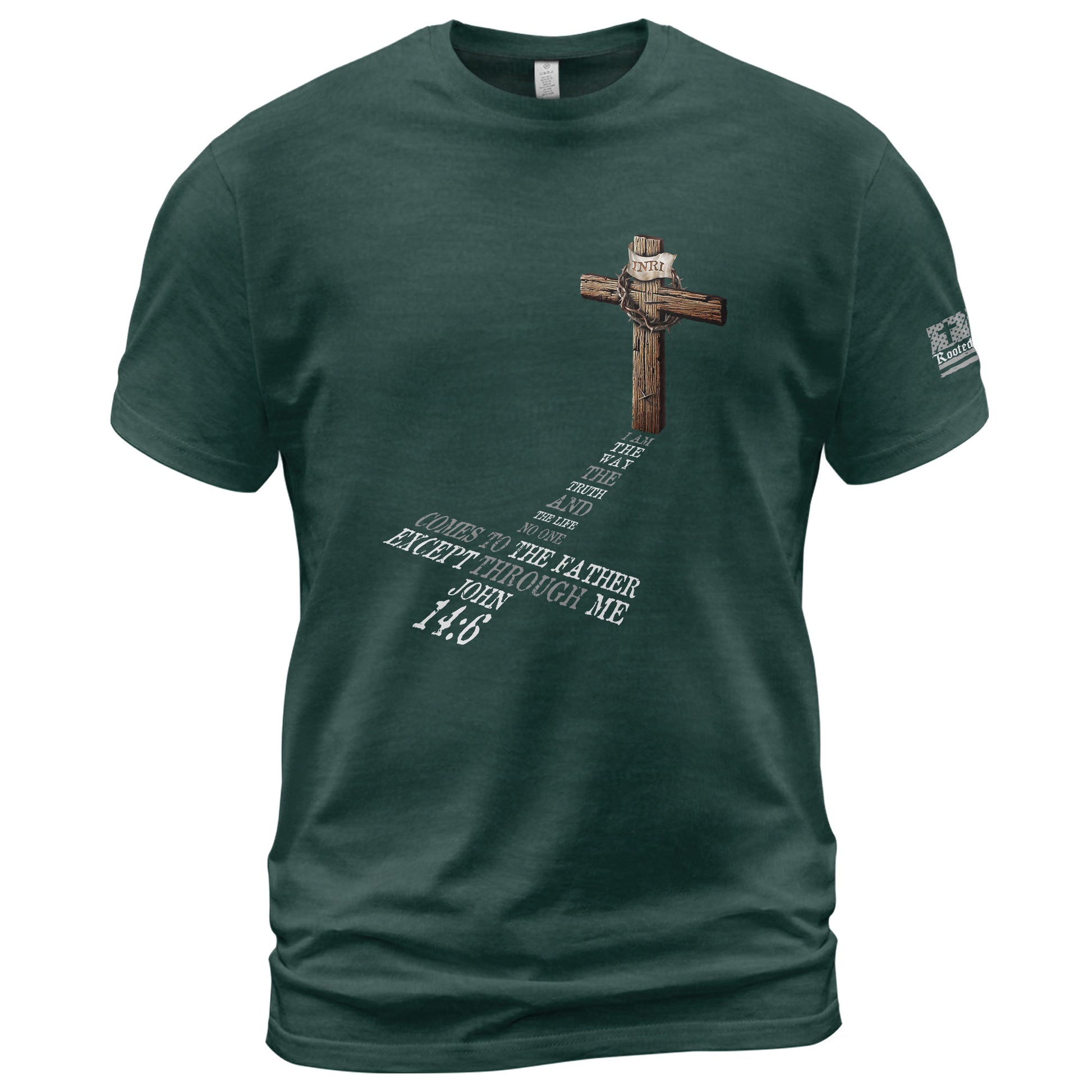 INRI Cross John 14:6 - Christian Tee Shirts, Christian Shirts for Men - Rust Field Wear
