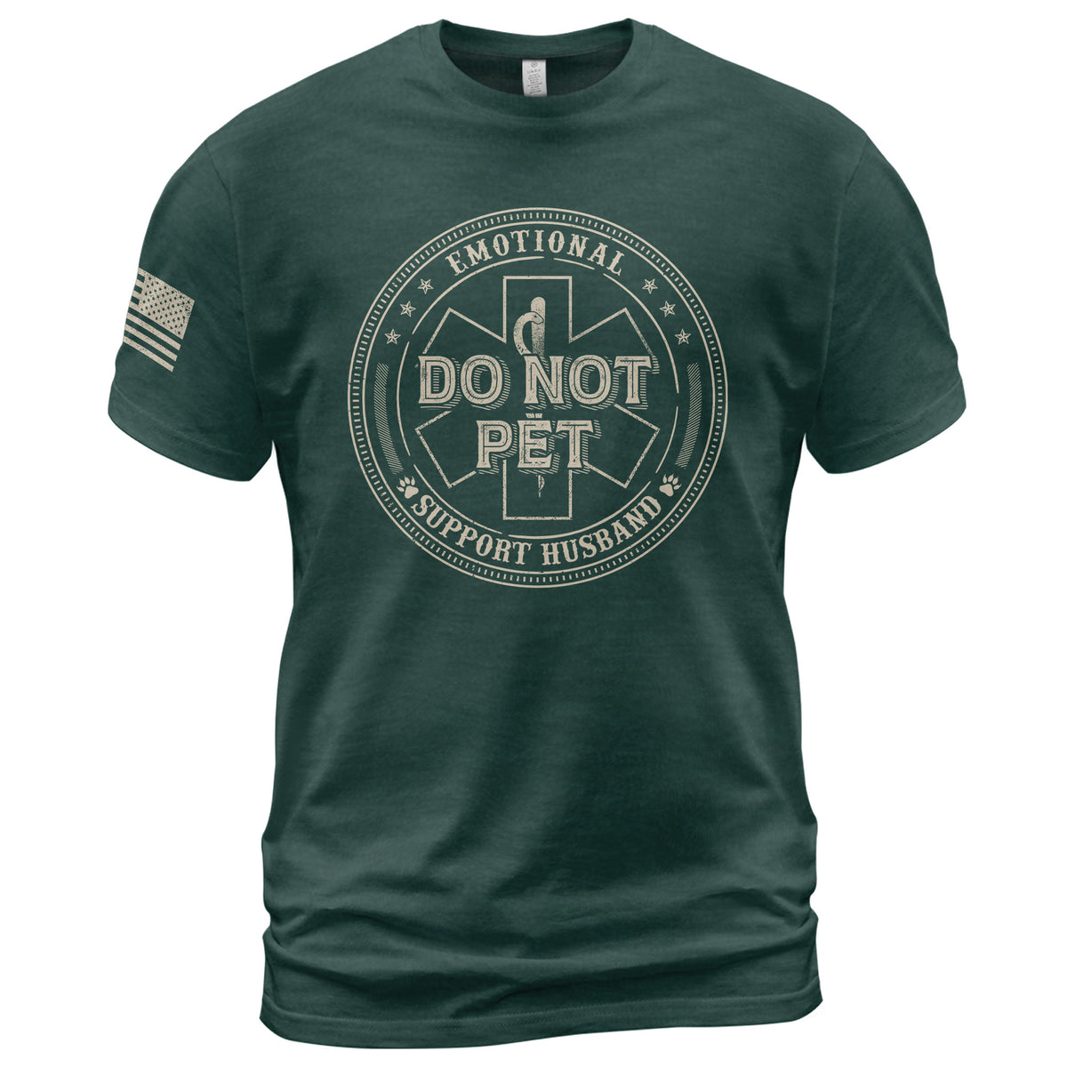 Funny Do Not Pet Support Husband Emblem Graphic Tee Shirt Casual Apparel Top Clothing