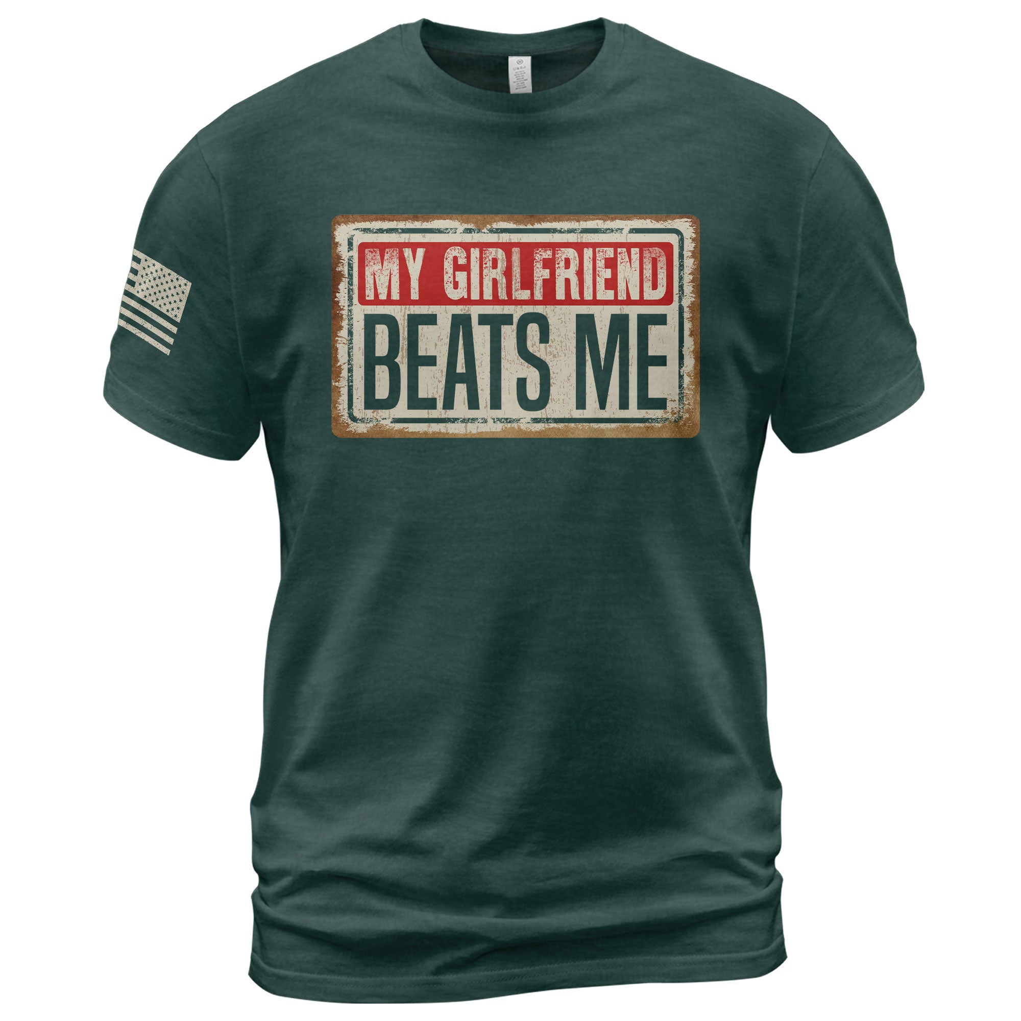 My Girlfriend Beats Me Funny Joke Quote Men Vintage Graphic Shirt Casual Novelty Tops