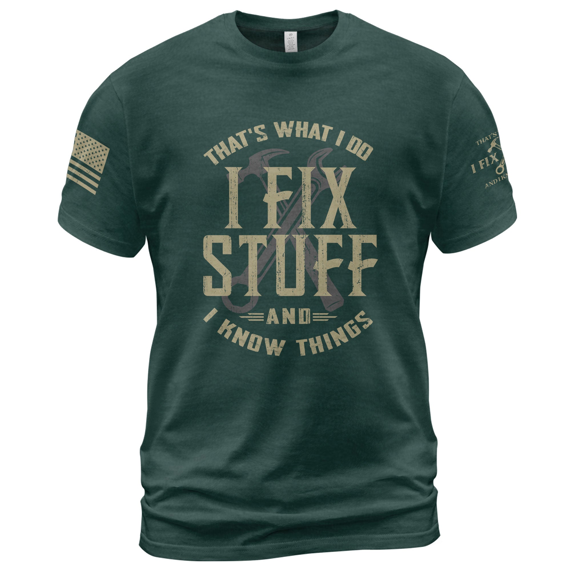 I Fix Stuff And I Know Things Graphic Shirt Men Funny Quote T-Shirt Sleeves Tee