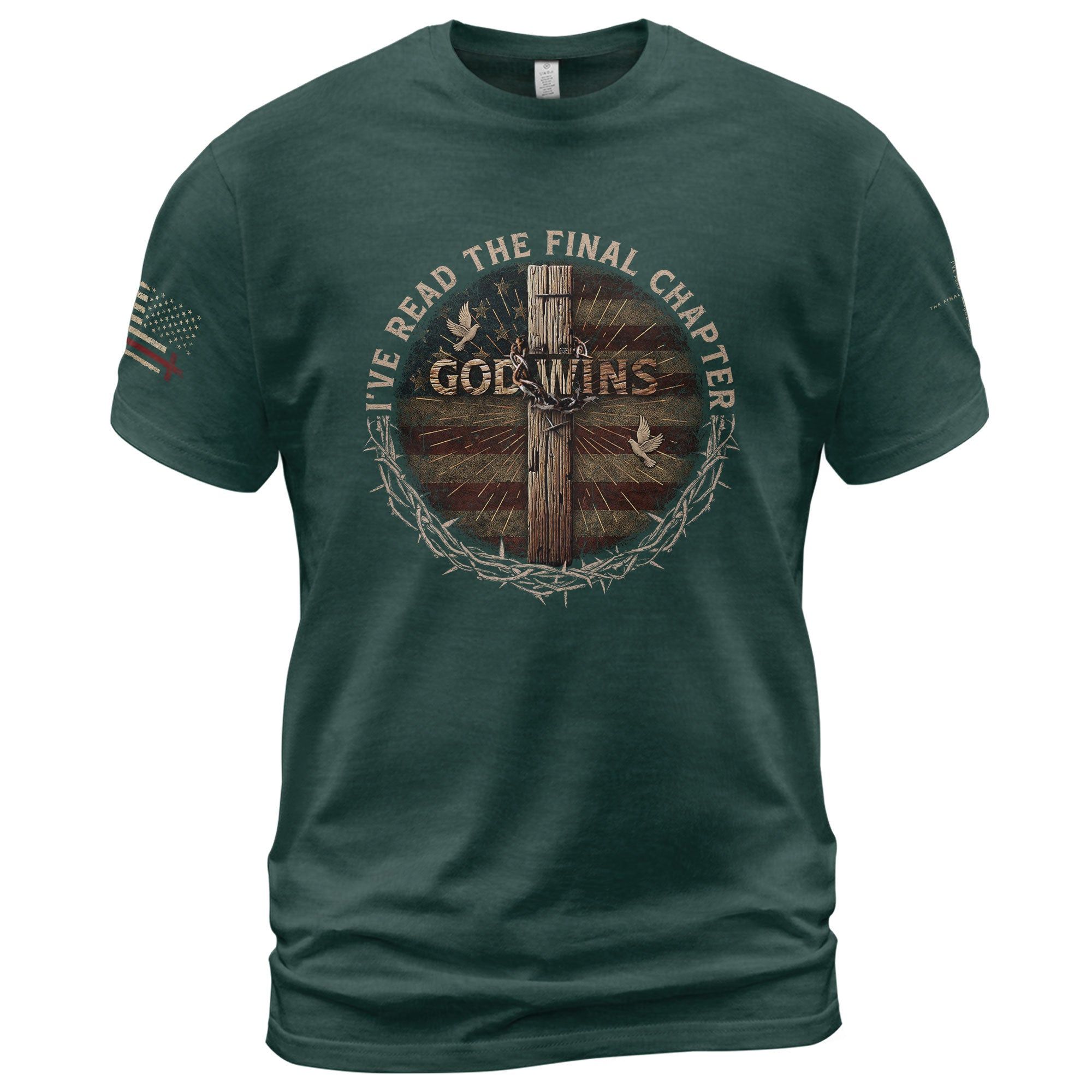 God Wins Christian, Christian Tee Shirts - Faith Shirts for Men - Rust Field Wear