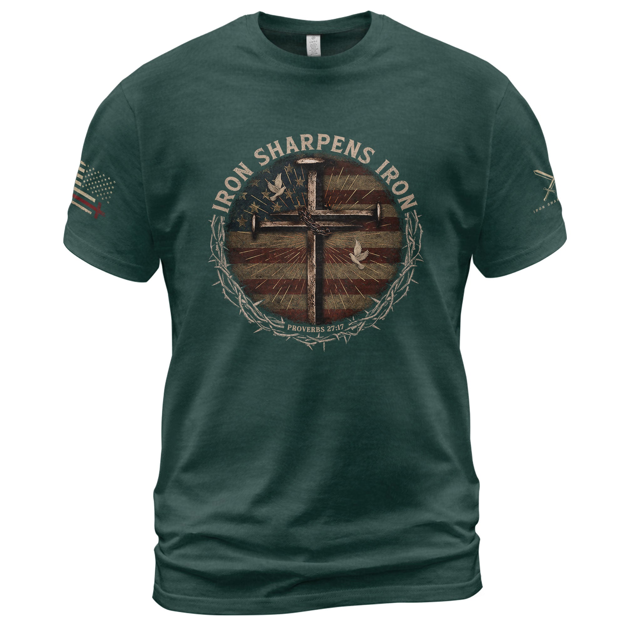 Iron Sharpens Iron - Christian Shirts for Men, Faith Based Christian Tee Shirts - Rust Field Wear