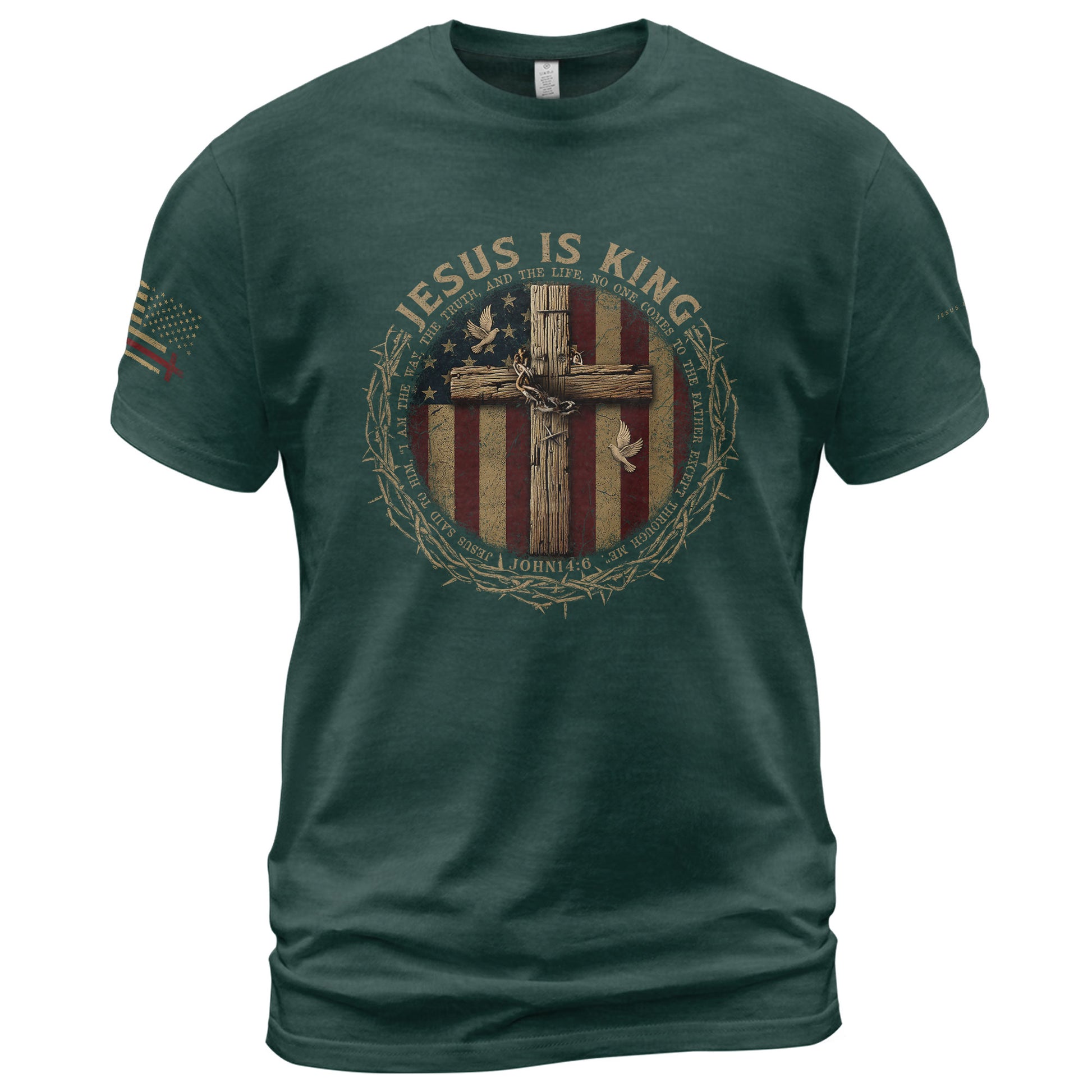 Christian Tee Shirts, Jesus Is King The Only Way Home - Christian Shirts for Men - Rust Field Wear