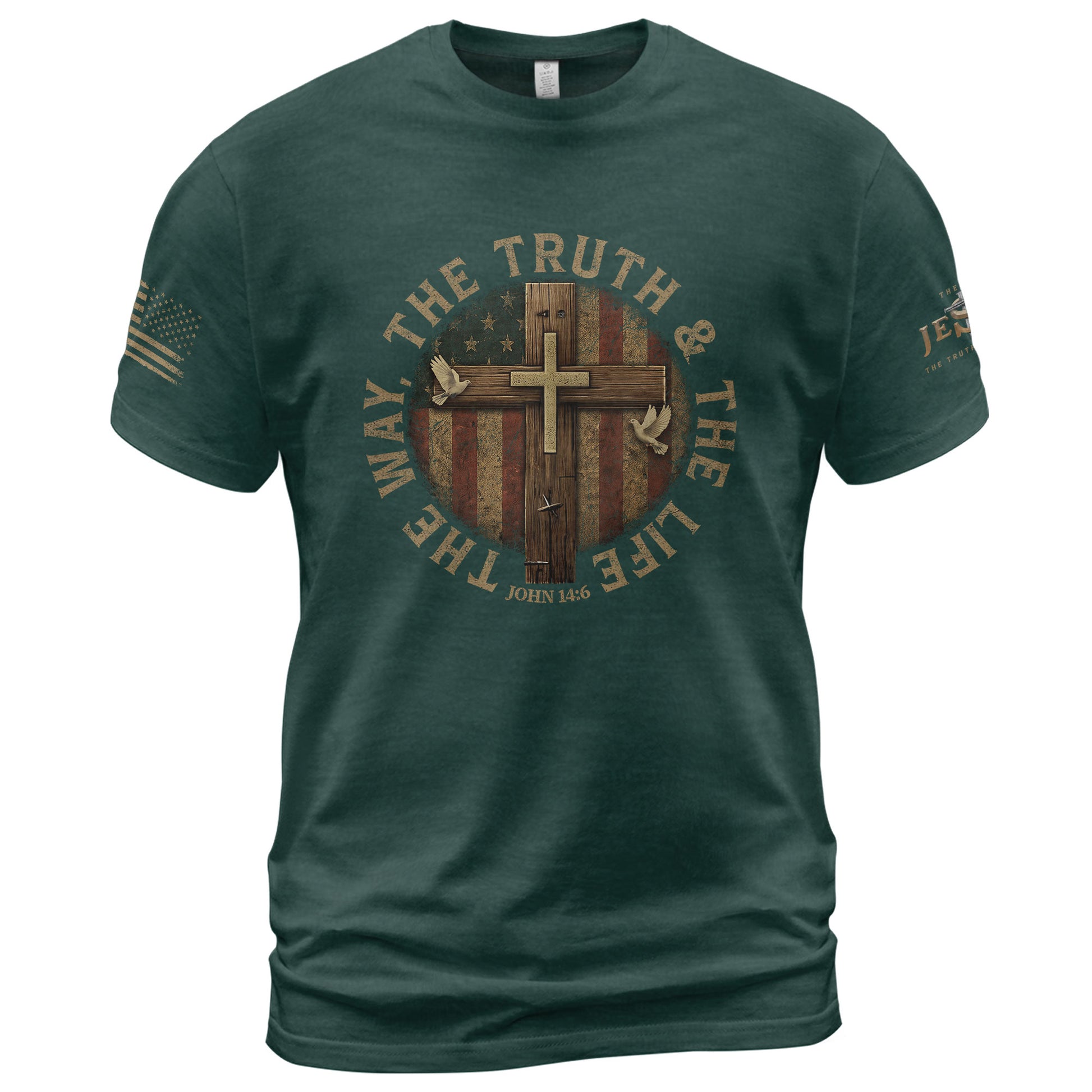 Faith Based Christian Tee Shirts, The Way. The Truth. The Life John 14:6 - Christian Shirts for Men - Rust Field Wear