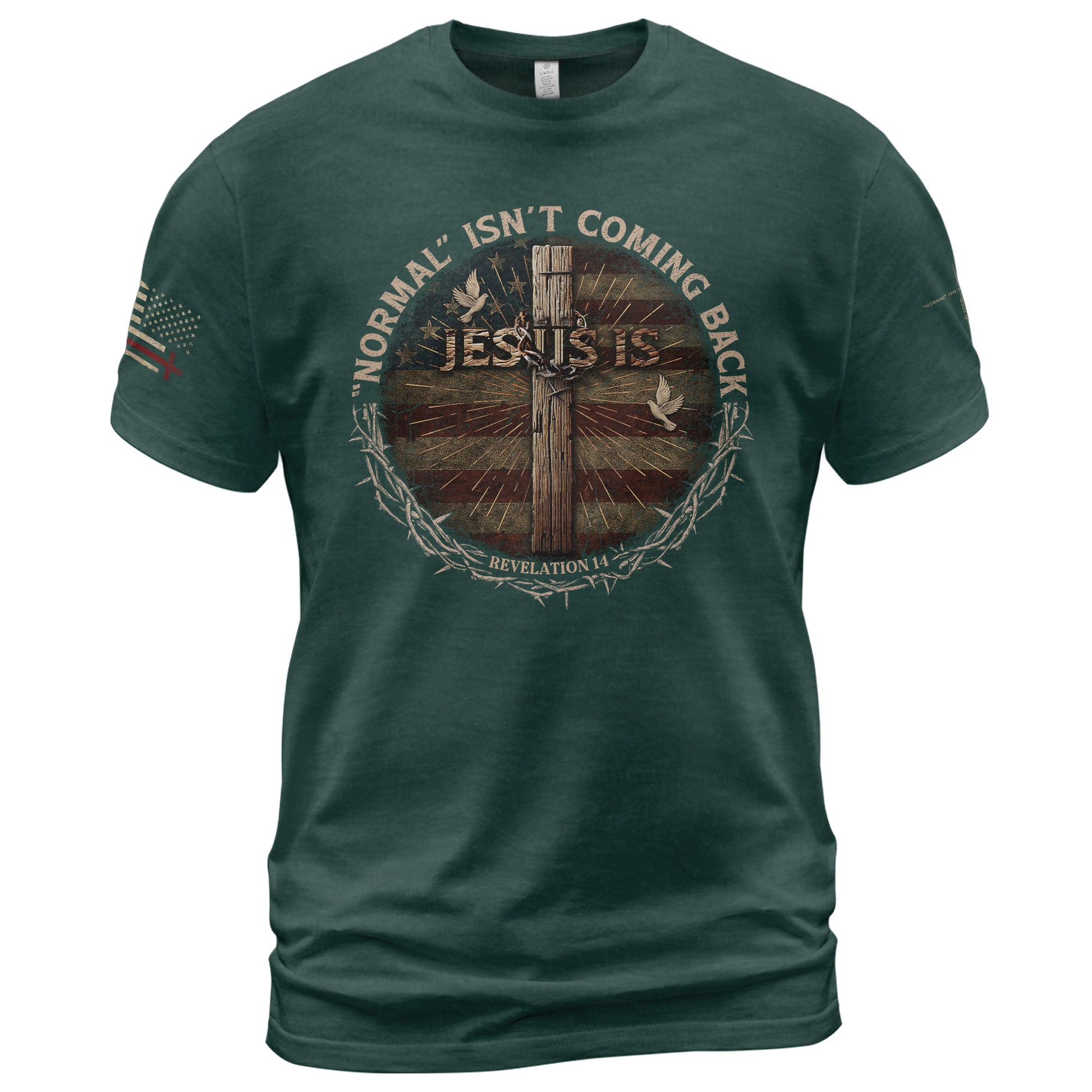 Christian Tee Shirts, Revelation 14 Jesus Is Coming Back - Christian Shirts for Men - Rust Field Wear