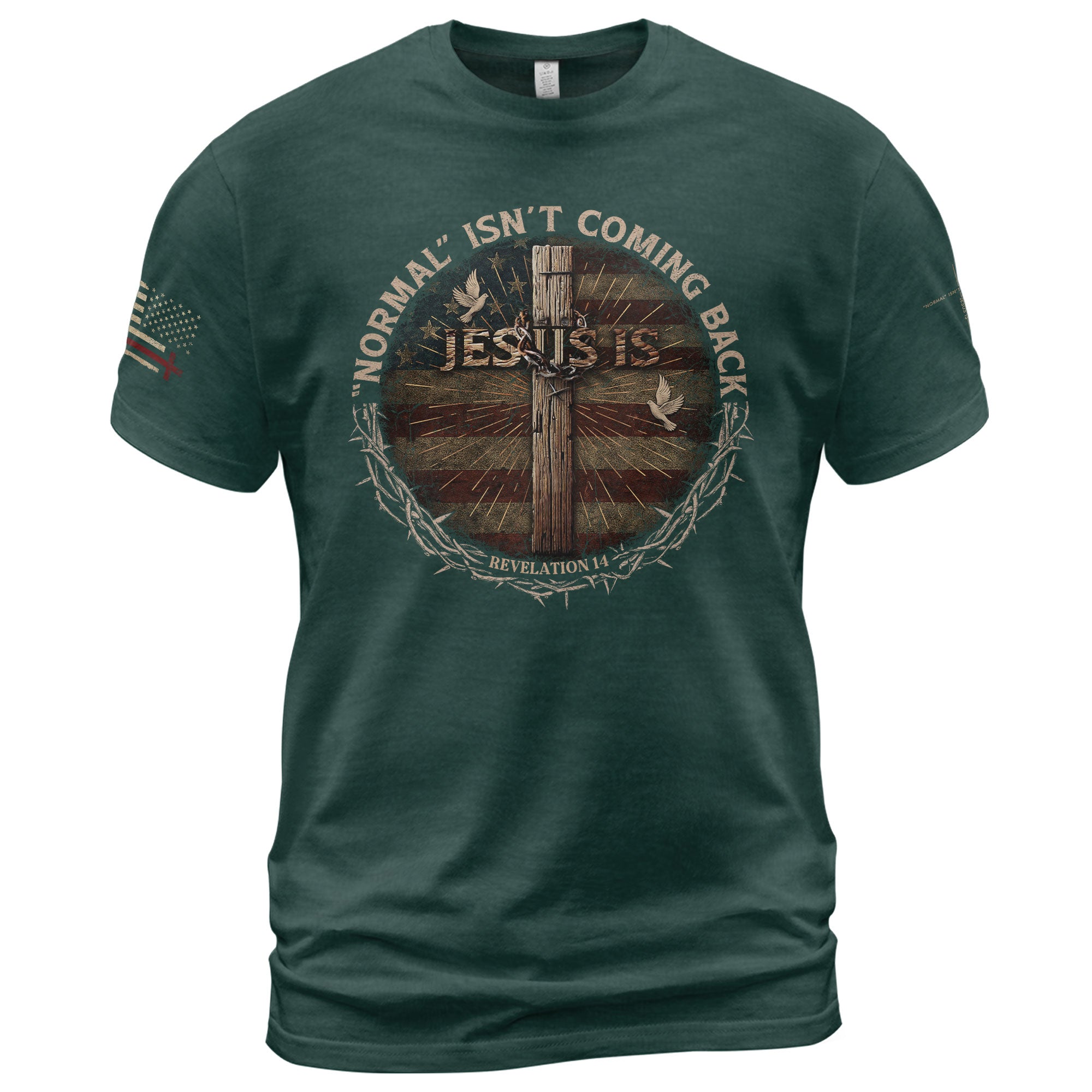 Christian Tee Shirts, Revelation 14 Jesus Is Coming Back - Christian Shirts for Men - Rust Field Wear