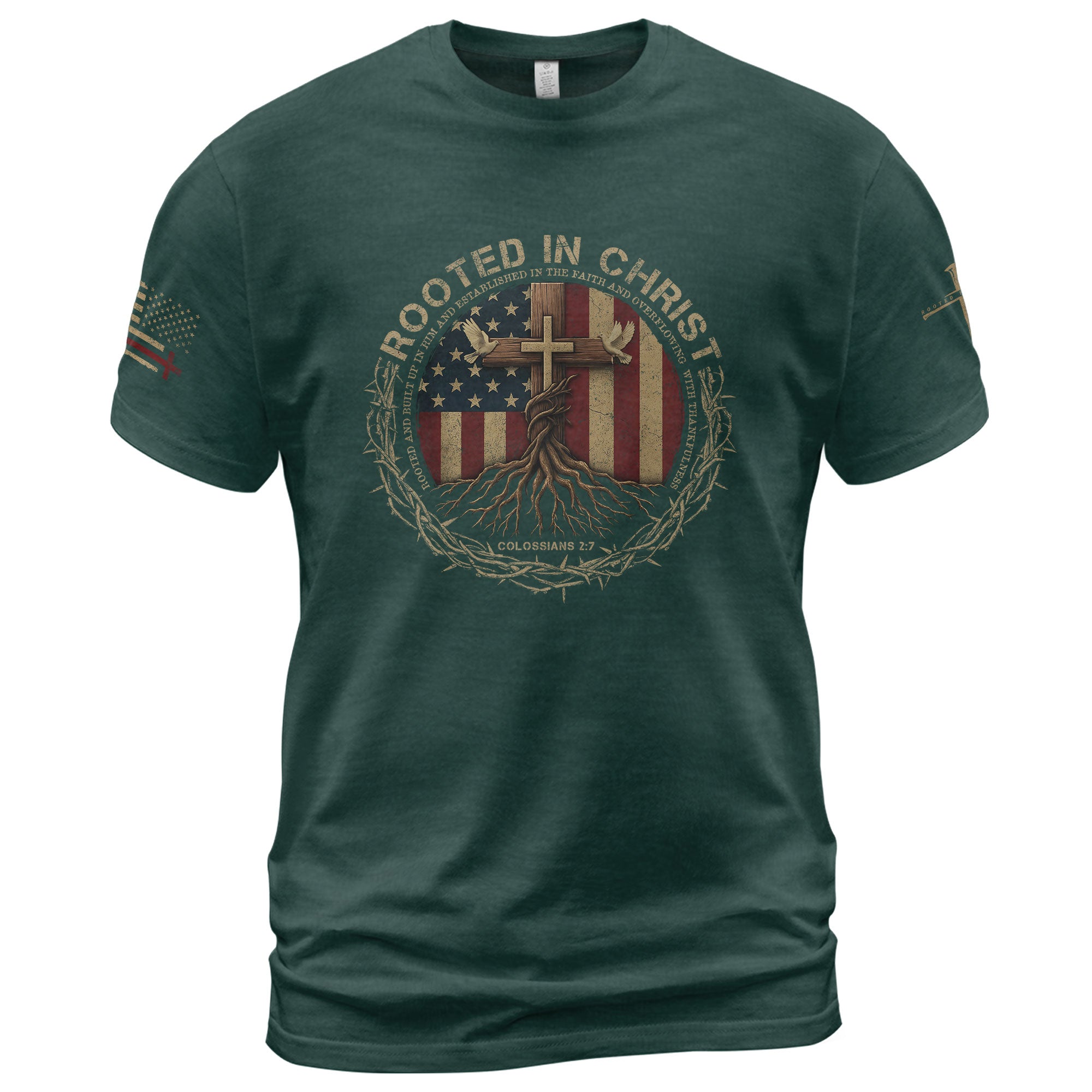 Planted with Purpose Rooted in Christ - Christian Tee Shirts, Christian Shirts for Men - Rust Field Wear