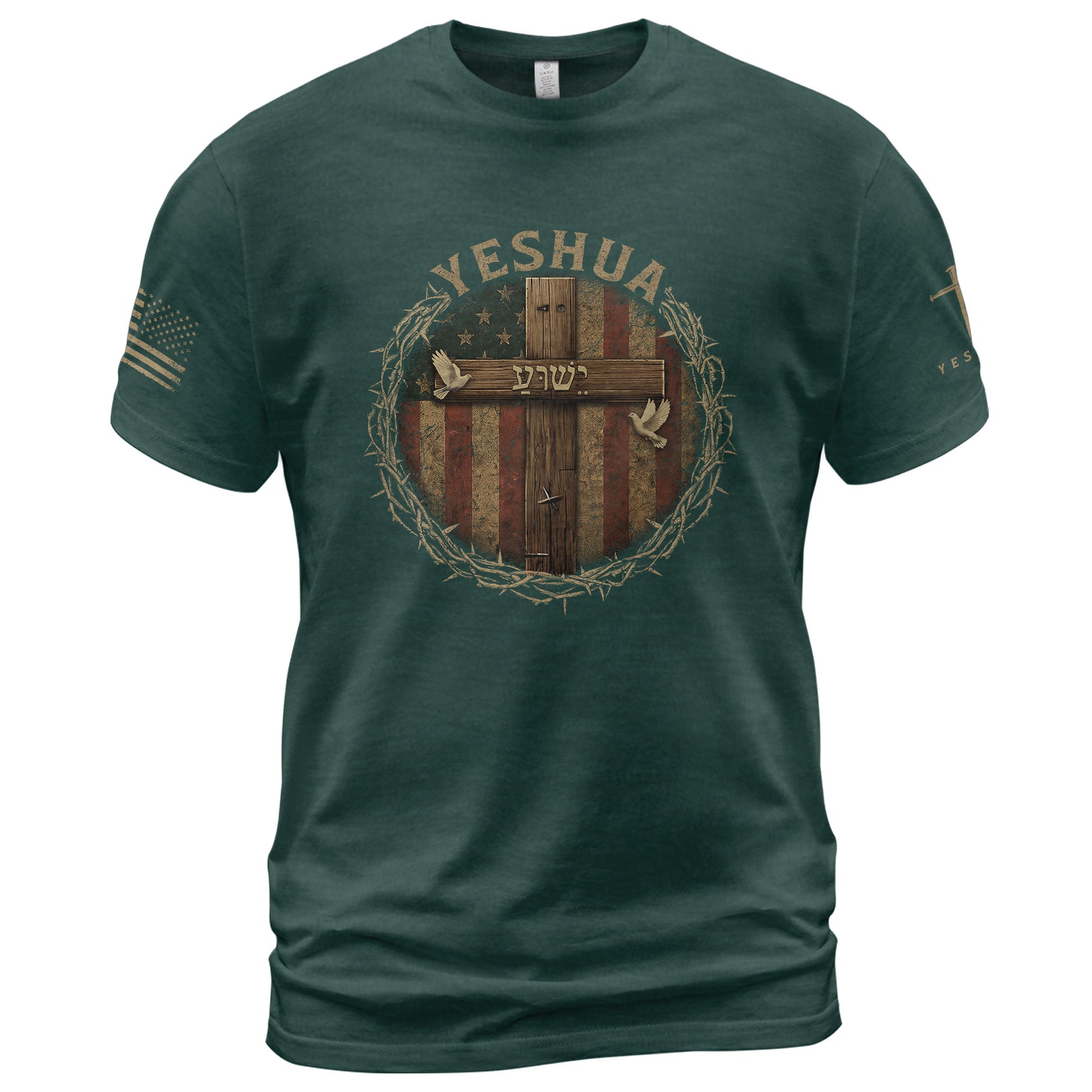 Christian Shirts for Men, Yeshua The Name That Saves - Christian Tee Shirts - Rust Field Wear