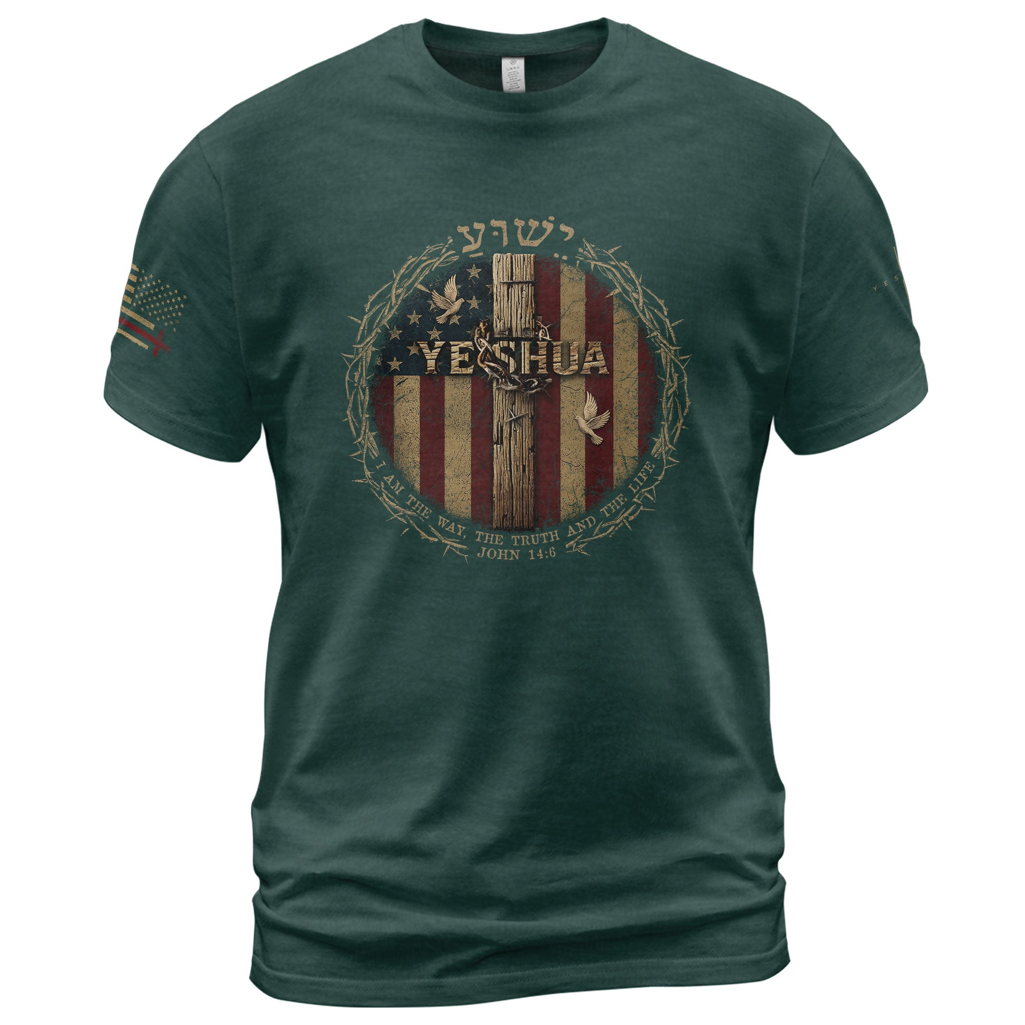 Yeshua The Way, The Truth, The Life (John 14:6), Christian Tee Shirts - Faith Shirts for Men - Rust Field Wear
